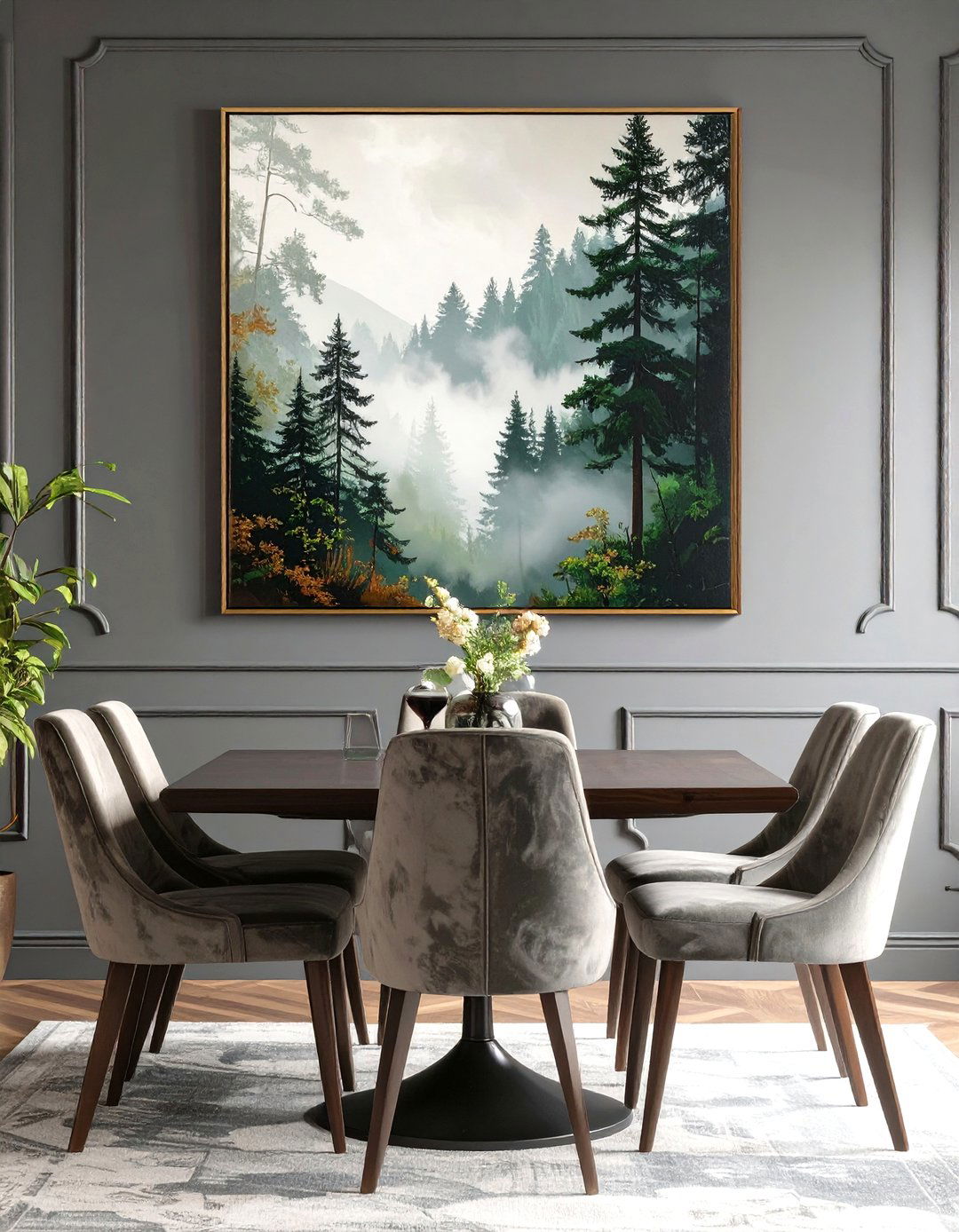 Moody Landscape Painting - 30 dining room art ideas