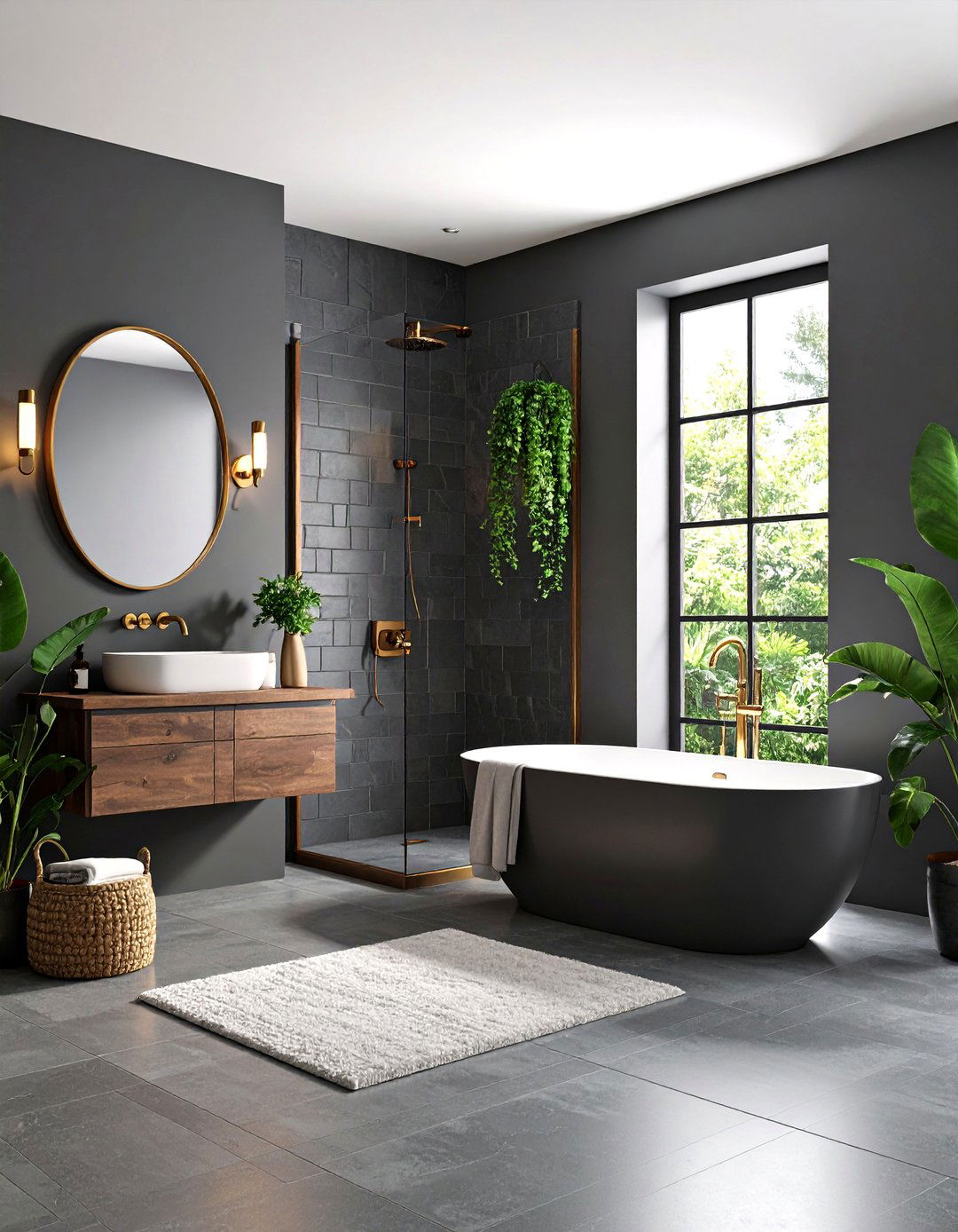 Moody Monochromatic Bathroom - 30 2025 bathroom ideas