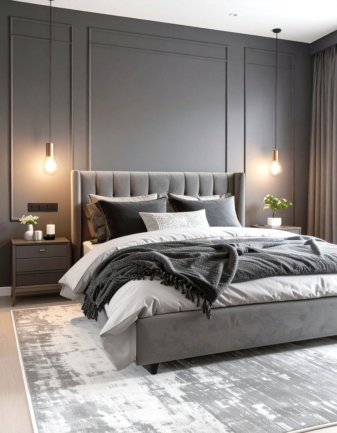 Moody Monochromatic Bedroom - 30 guys bedroom ideas