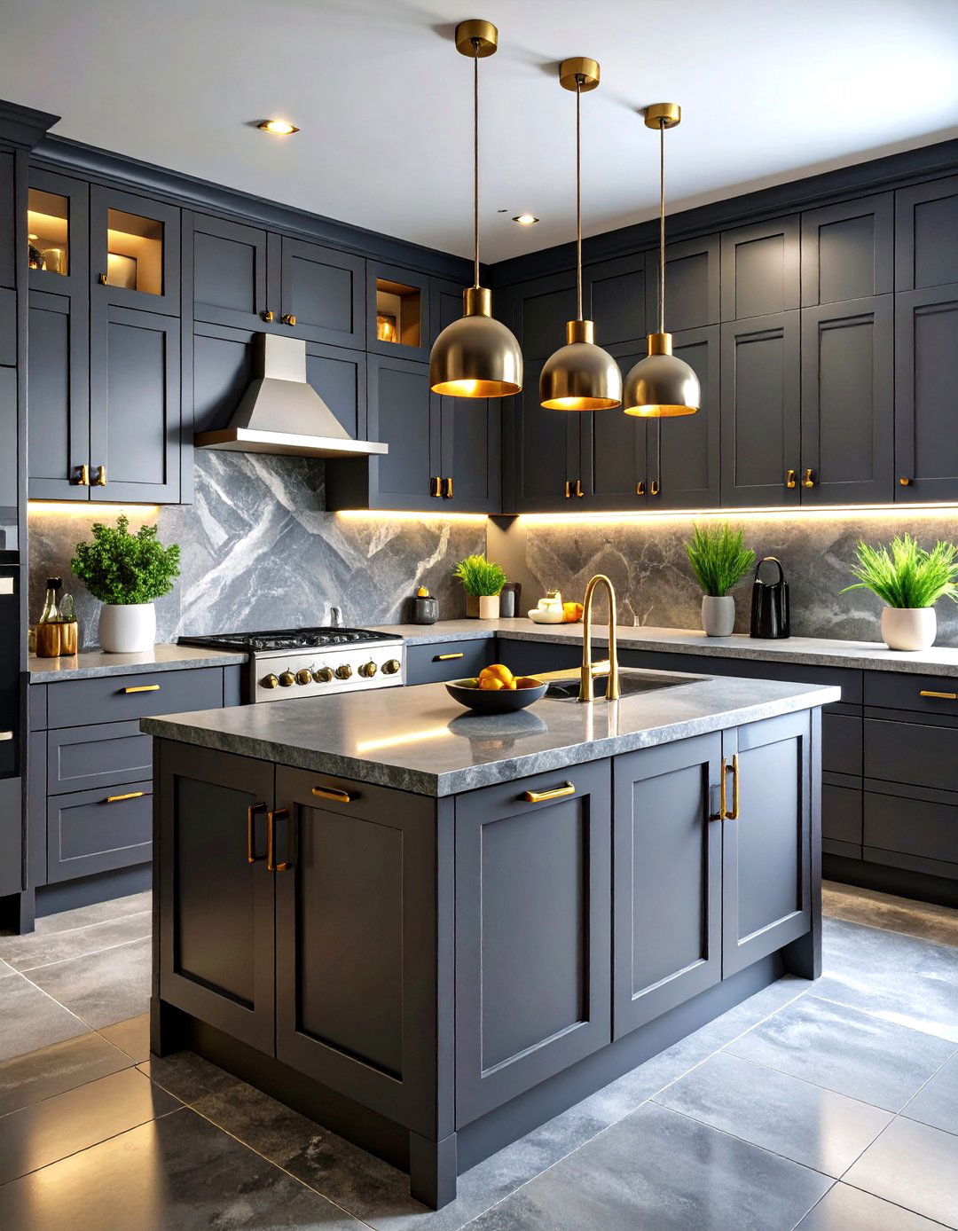 Moody Monochromatic Kitchen - 30 kitchen redo ideas