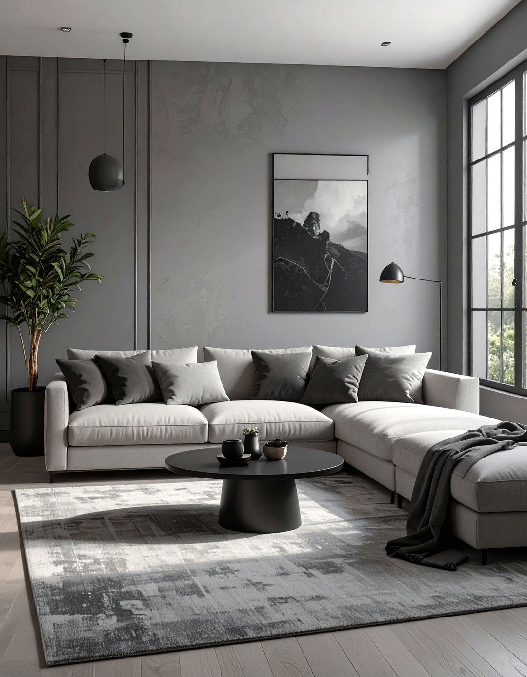 Moody Monochrome Living Room - 30 moody living room ideas