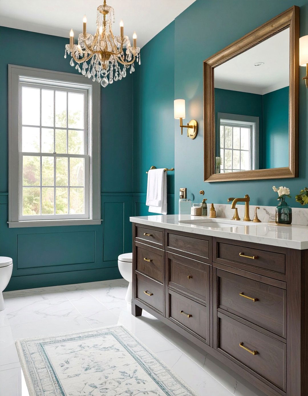 Moody Teal Bathroom - 30 bathroom paint ideas