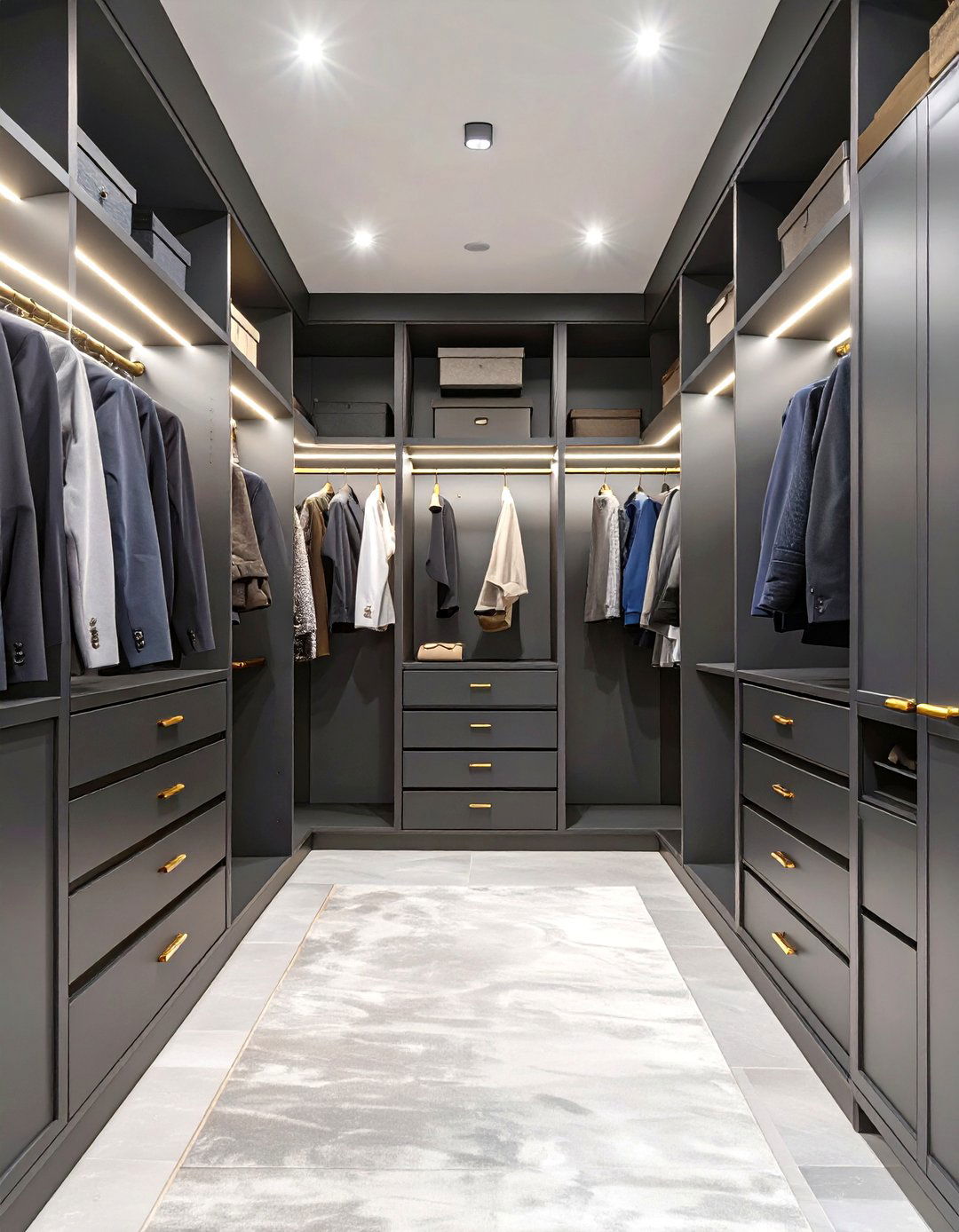 Moody Walk In Closet With Dark Tones - 30 walk in closet design ideas