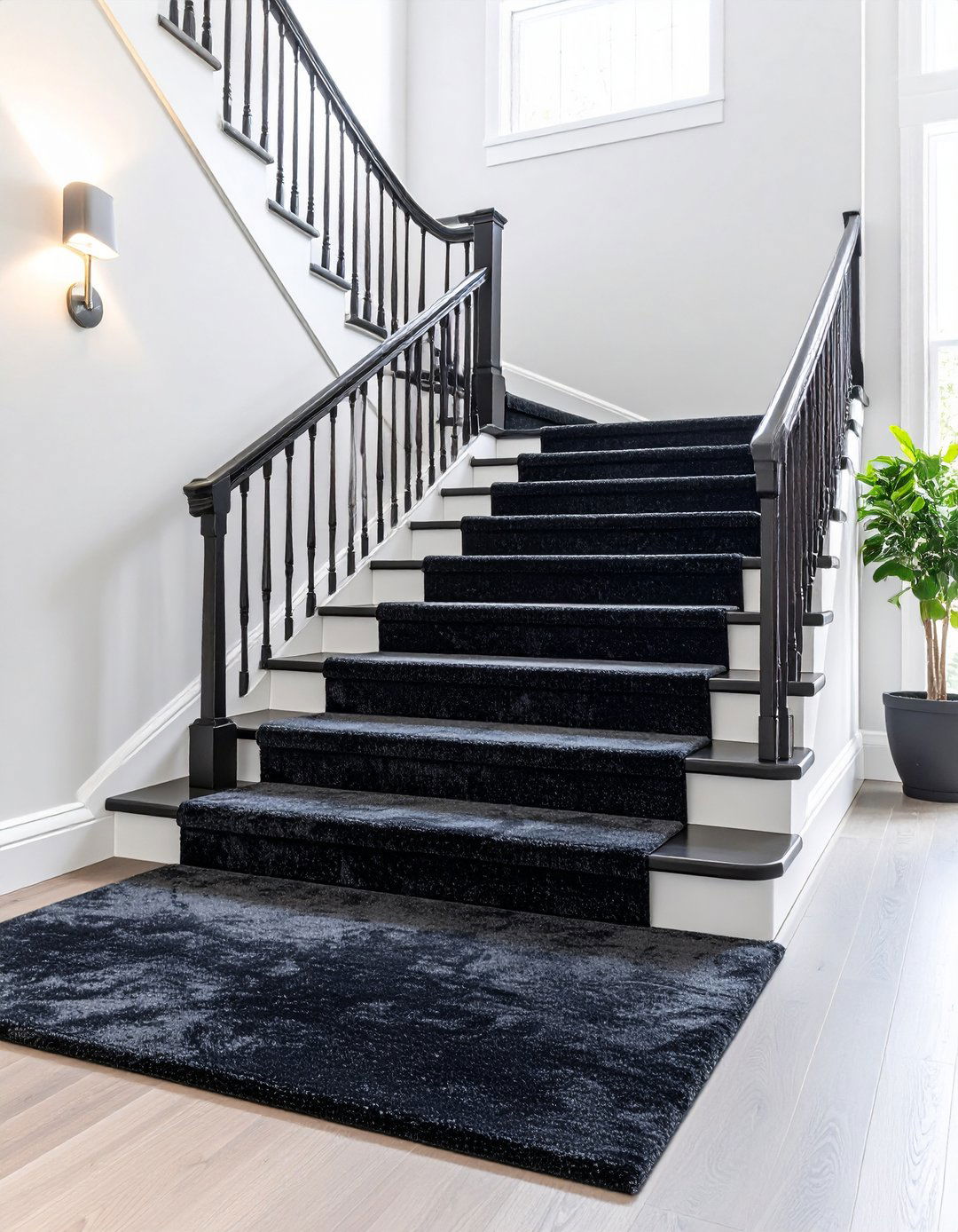 Moody and Dark Tonal Carpets - 30 latest carpet trends for stairs