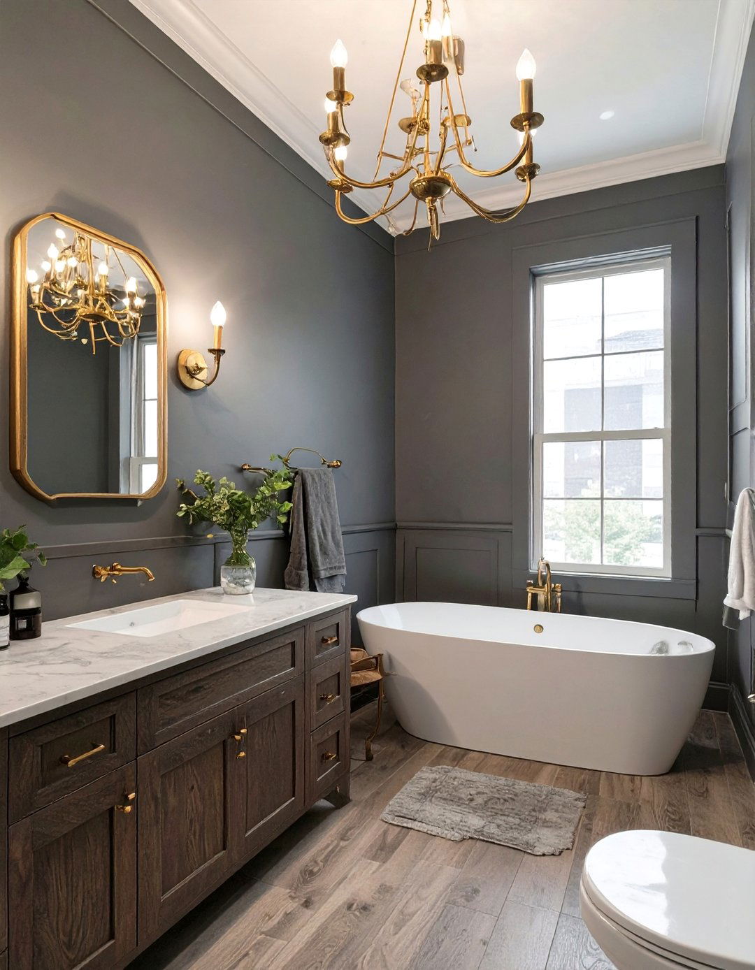 Moody and Dramatic Apartment Bathroom - 30 apartment bathroom ideas