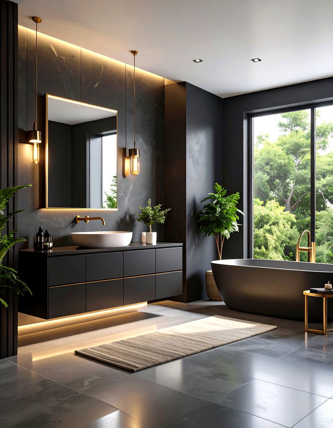 Moody and Dramatic Bathroom Ambiance - 30 5x8 bathroom remodel ideas