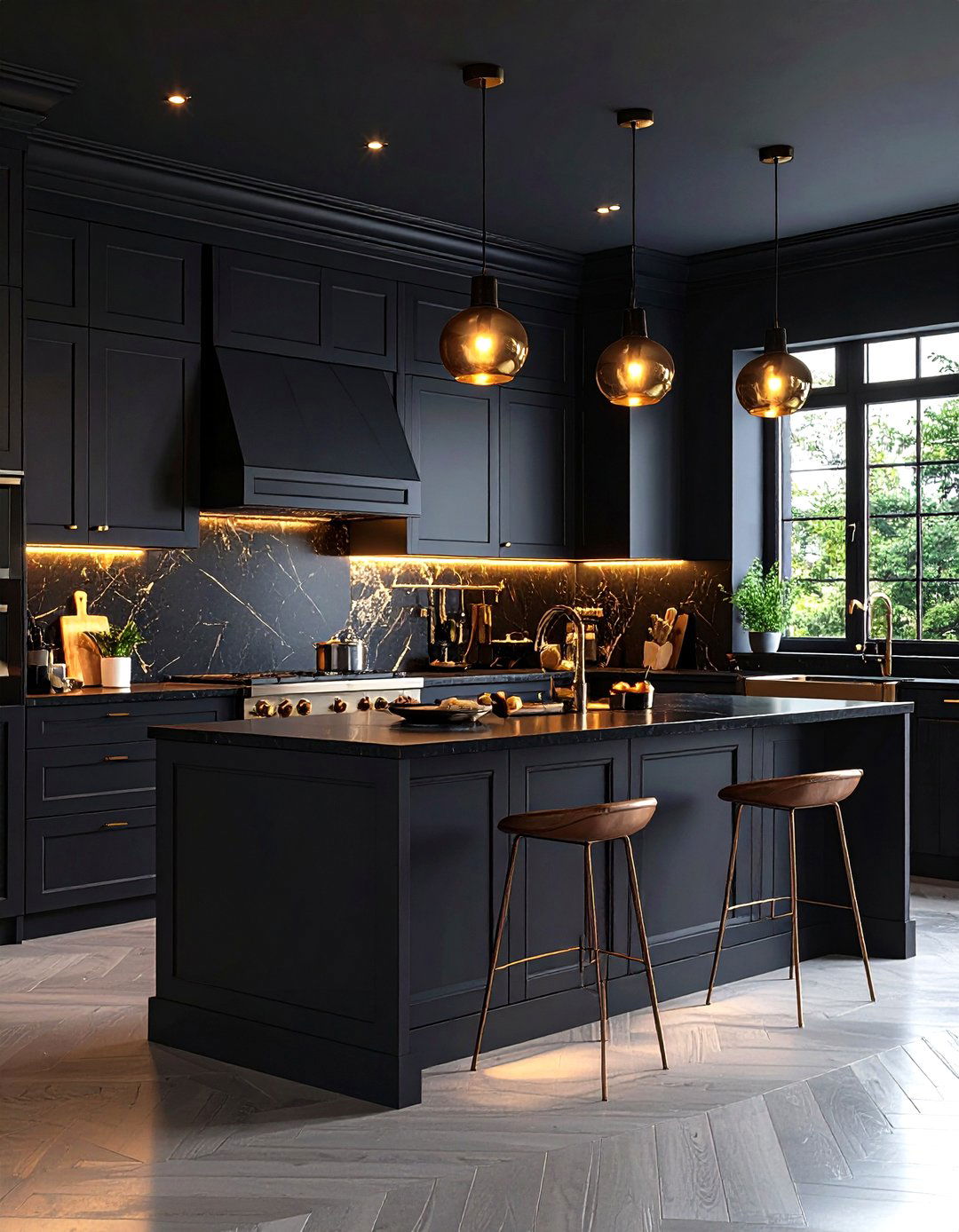Moody and Dramatic Dark Kitchen - 30 kitchen designs photo gallery