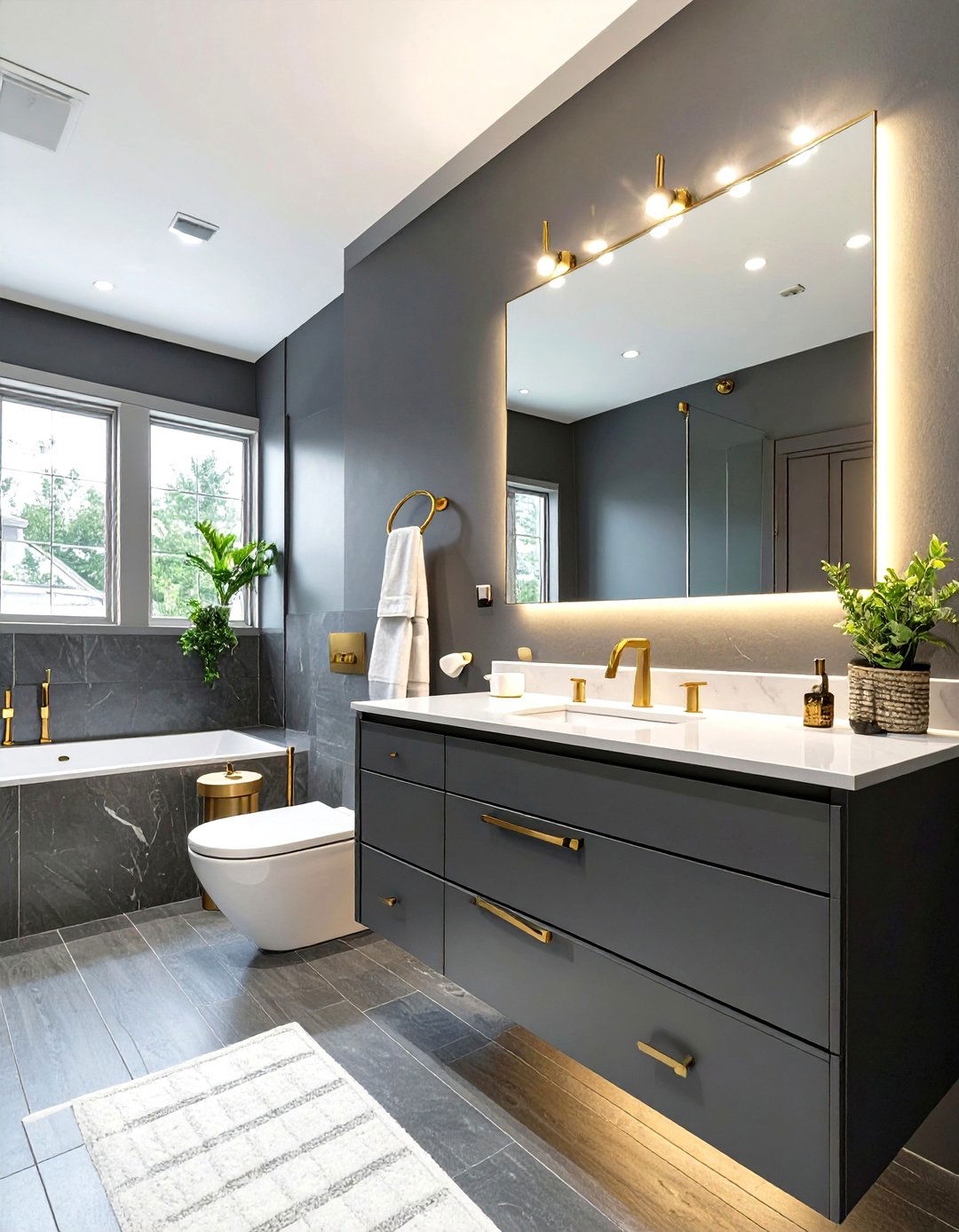 Moody and Dramatic Guest Bathroom - 30 guest bathroom remodel ideas