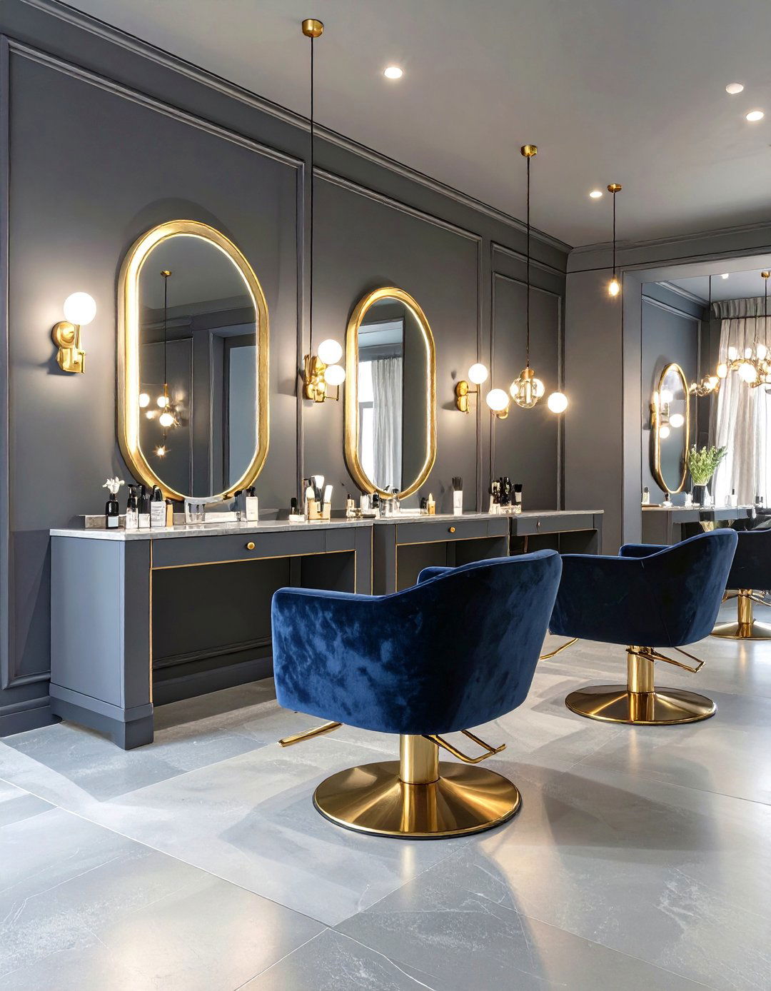 Moody and Dramatic Salon Interior - 30 low budget beauty salon interior design ideas