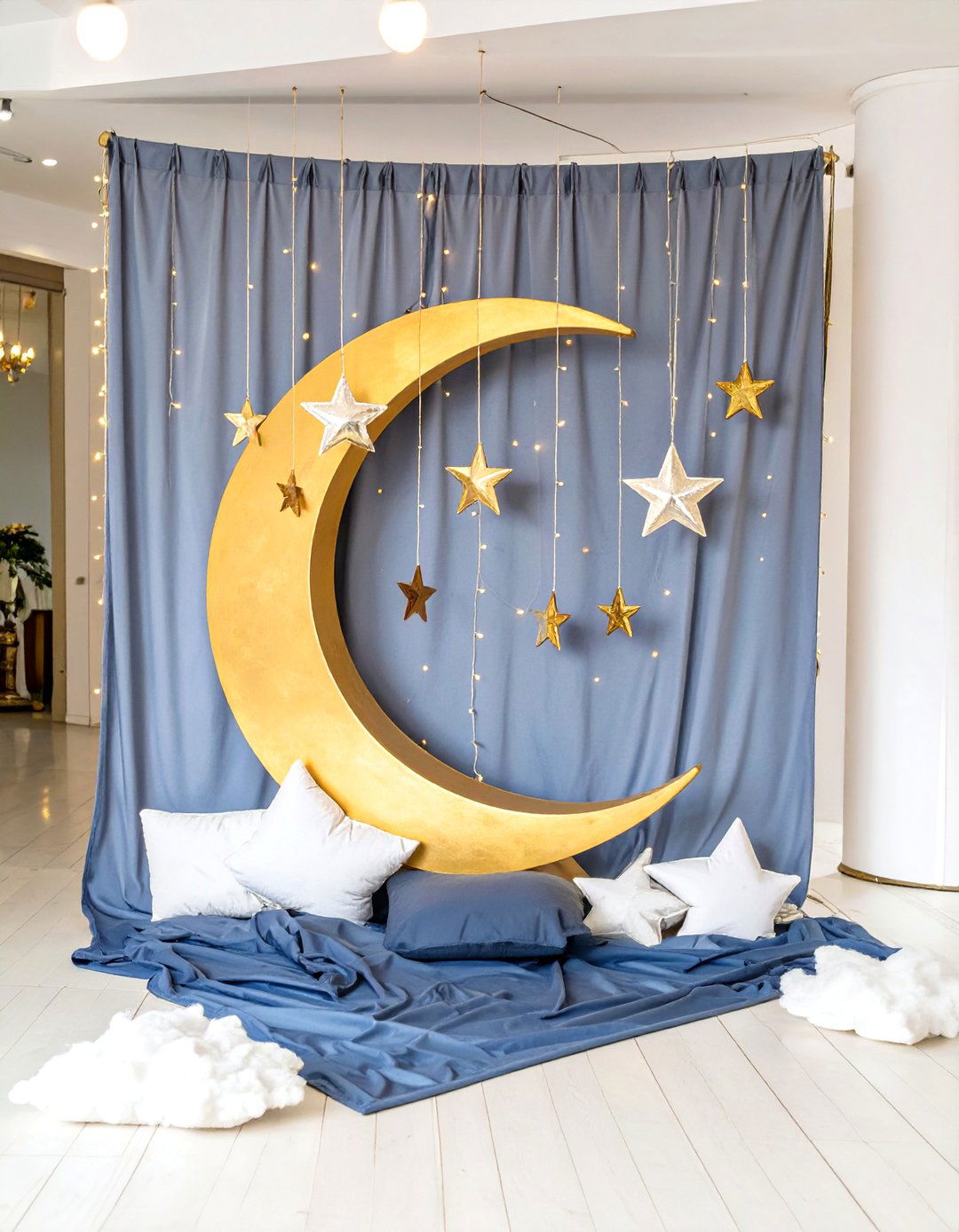 Moon and Stars Photo Booth Backdrop - 30 unique baby shower decoration ideas