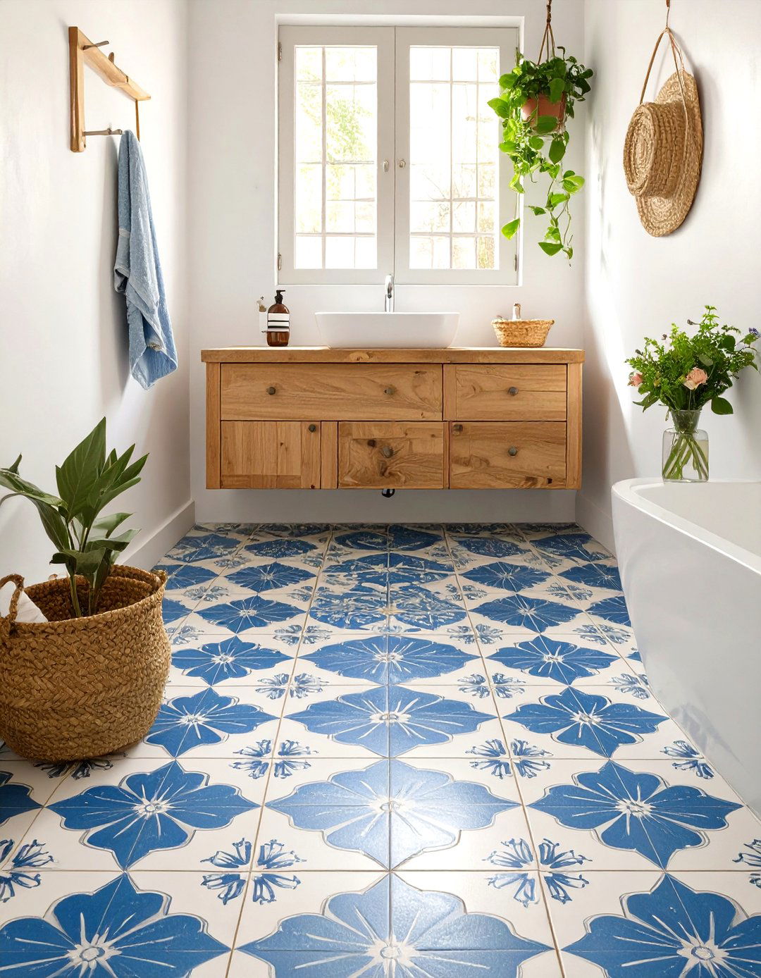 Moroccan Encaustic Tile Flooring - 30 small bathroom bathroom flooring ideas