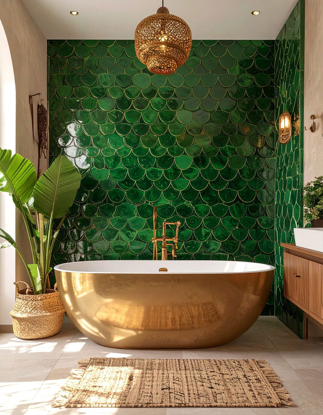 Moroccan Fish Scale Bathroom Tiles - 30 bathroom tiles ideas
