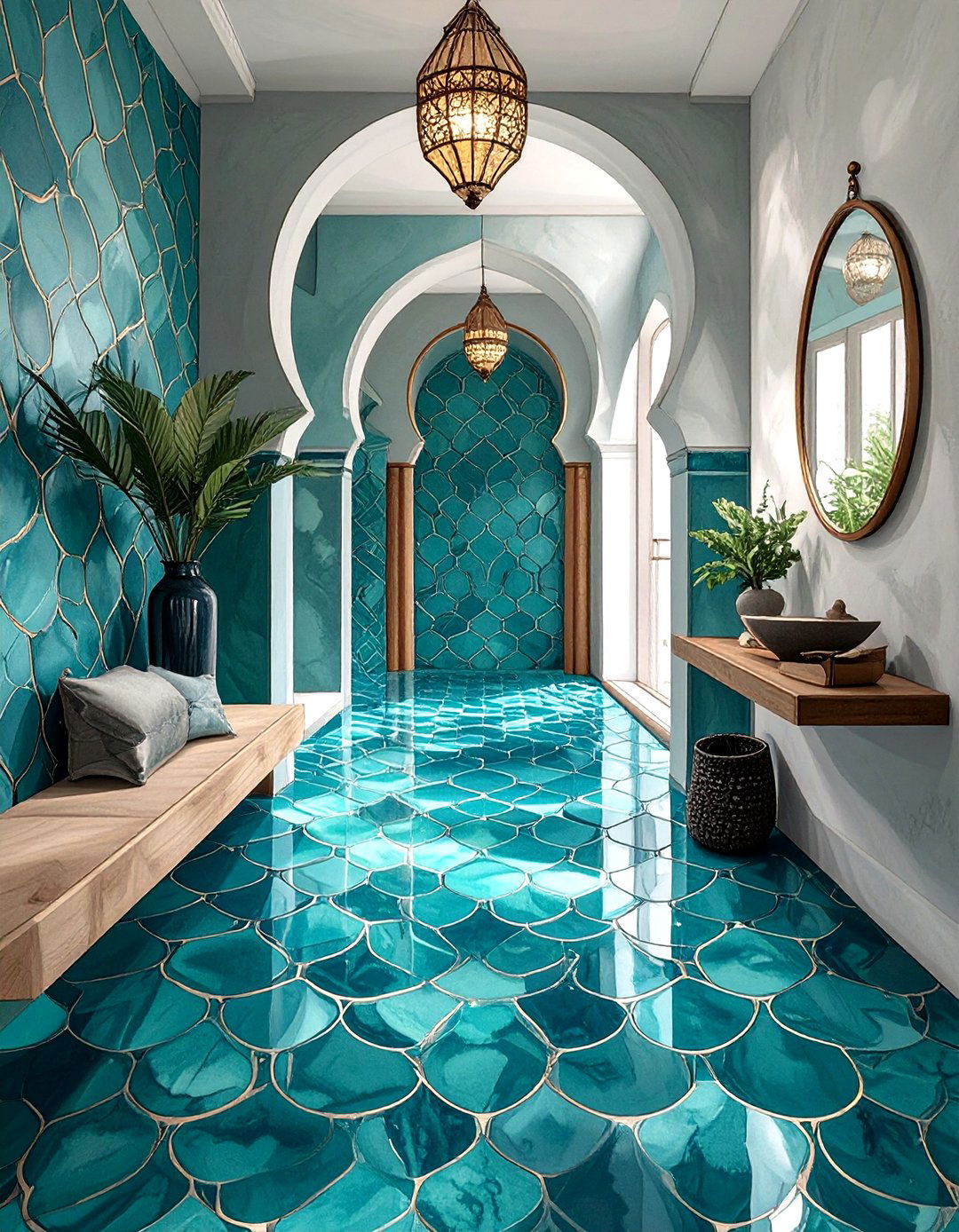 Moroccan Fish Scale Tile - 30 modern entryway tile ideas