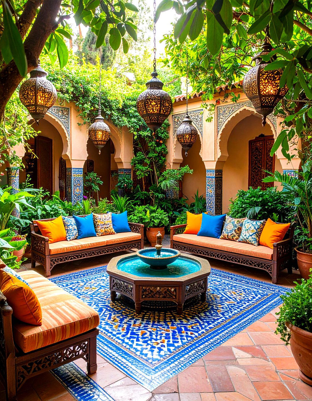 Moroccan Inspired Courtyard - 30 3d interior design ideas