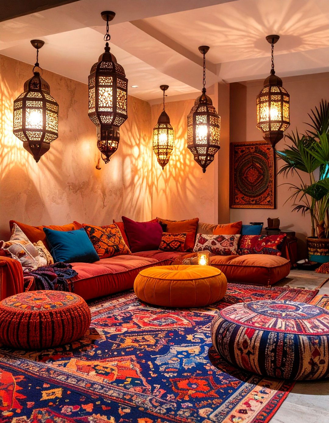 Moroccan Inspired Lounge - 30 basement decorating ideas