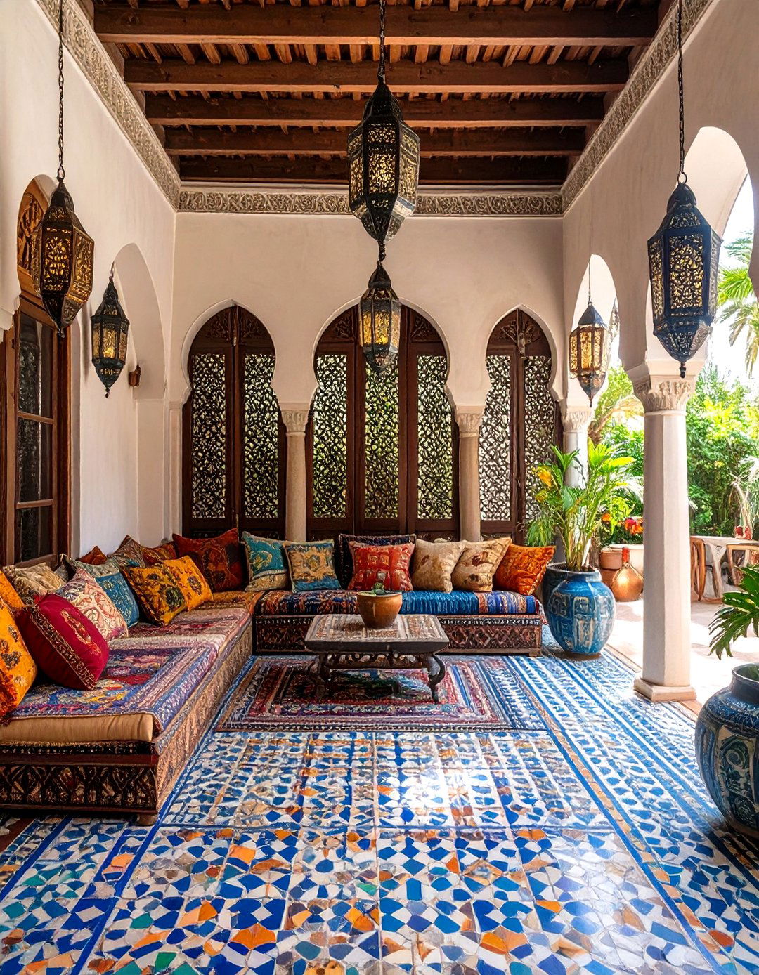 Moroccan Inspired Riad Porch - 30 covered back porch ideas