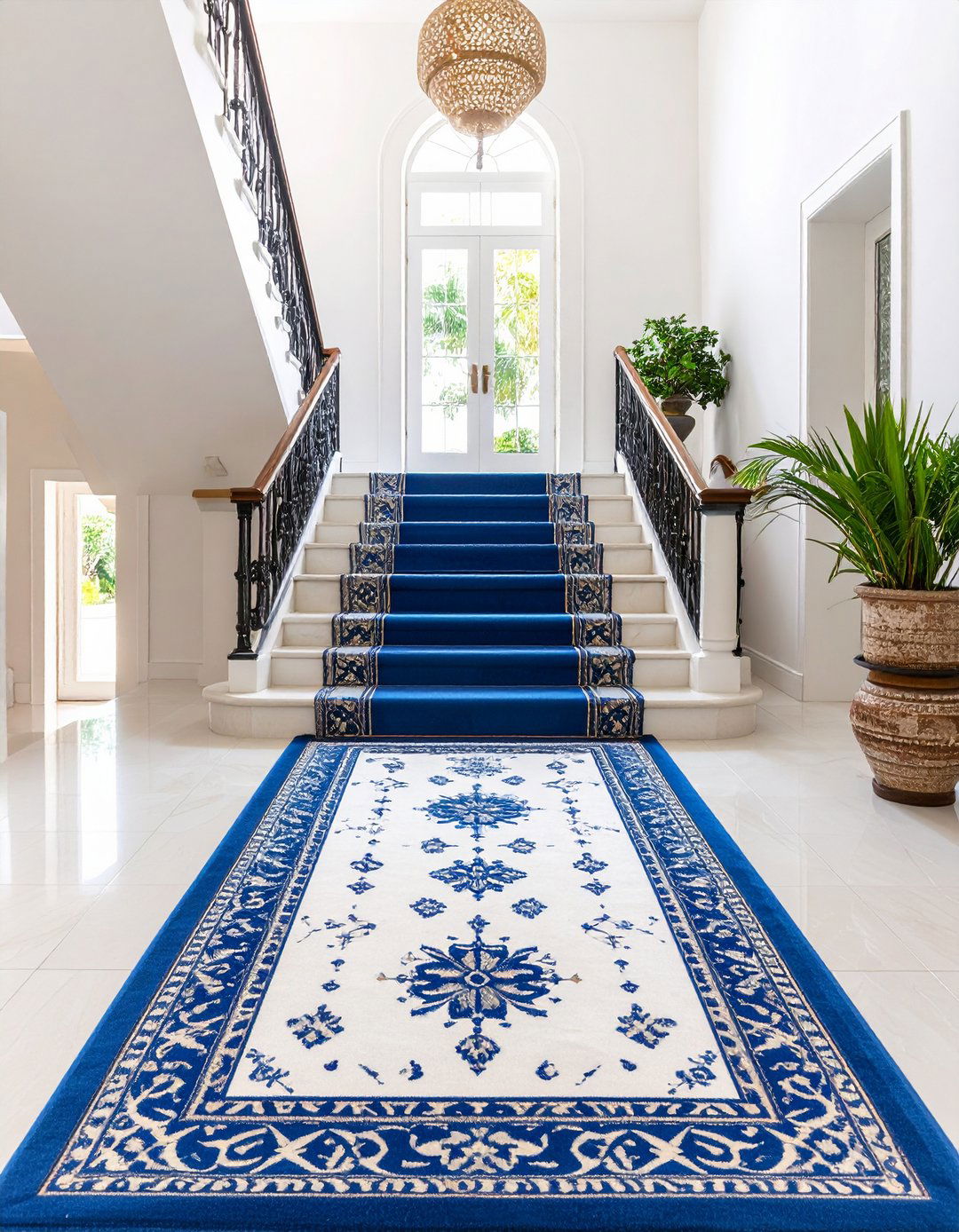 Moroccan Inspired Tile Pattern Carpets - 30 latest carpet trends for stairs