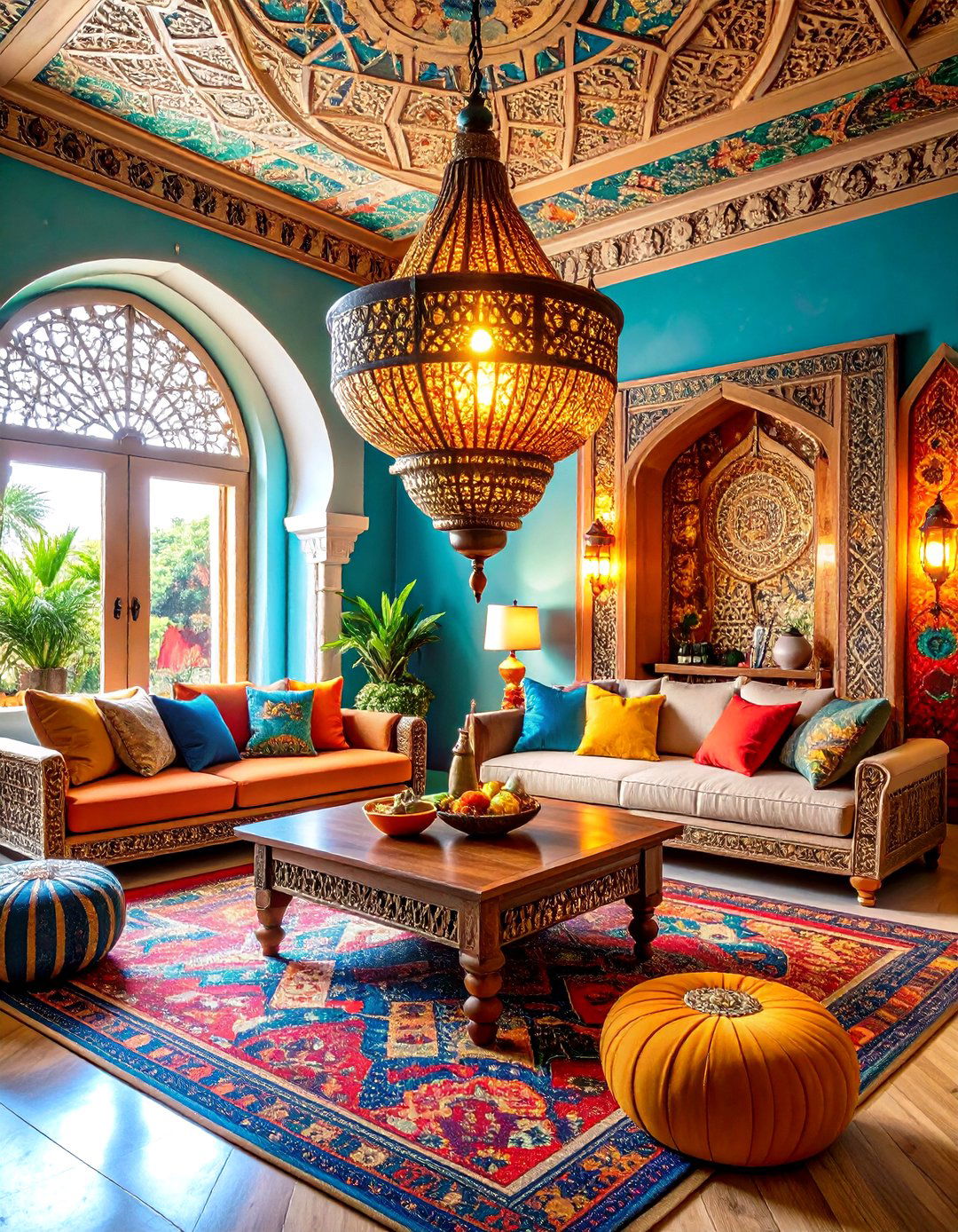 Moroccan Lantern Chandelier - 30 living room chandelier ideas