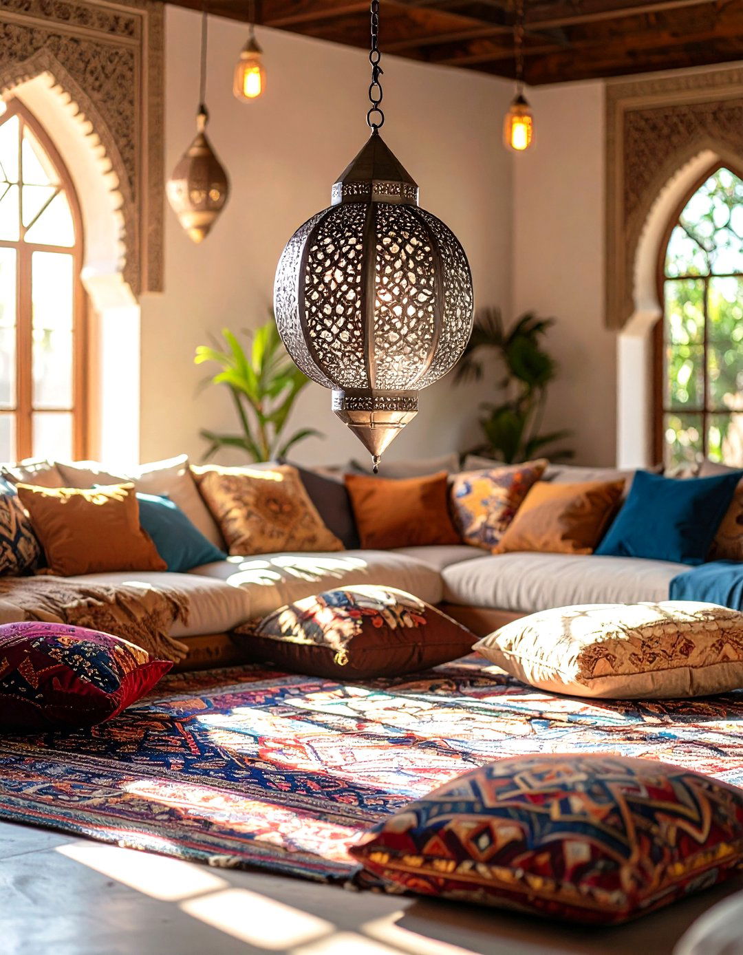Moroccan Pierced Metal living room ceiling lighting - 30 living room ceiling lighting ideas