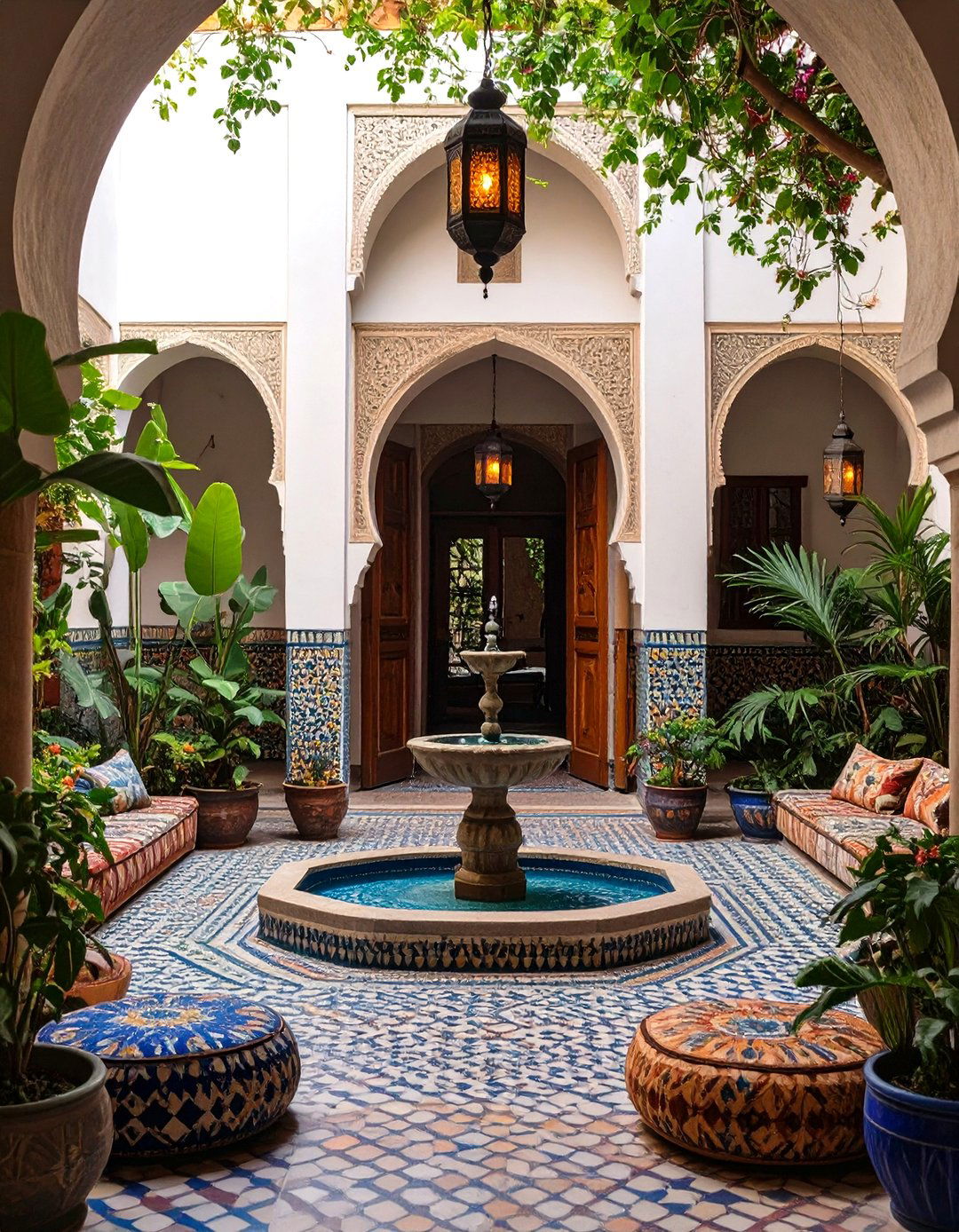 Moroccan Riad Courtyard - 30 interior design rendering ideas