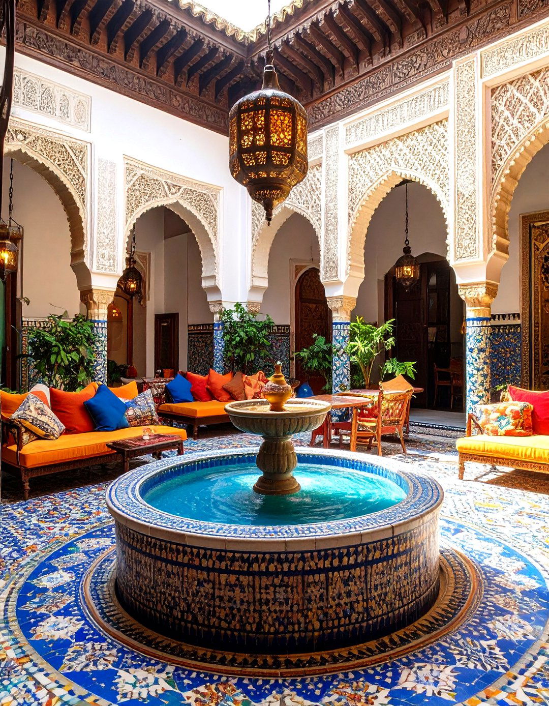 Moroccan Riad with Intricate Tiles - 30 restaurant interior design ideas