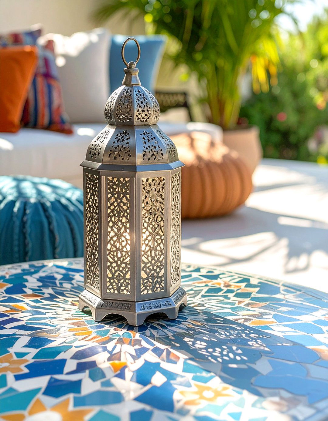 Moroccan Style Pierced Metal Lanterns - 30 outdoor patio lighting ideas