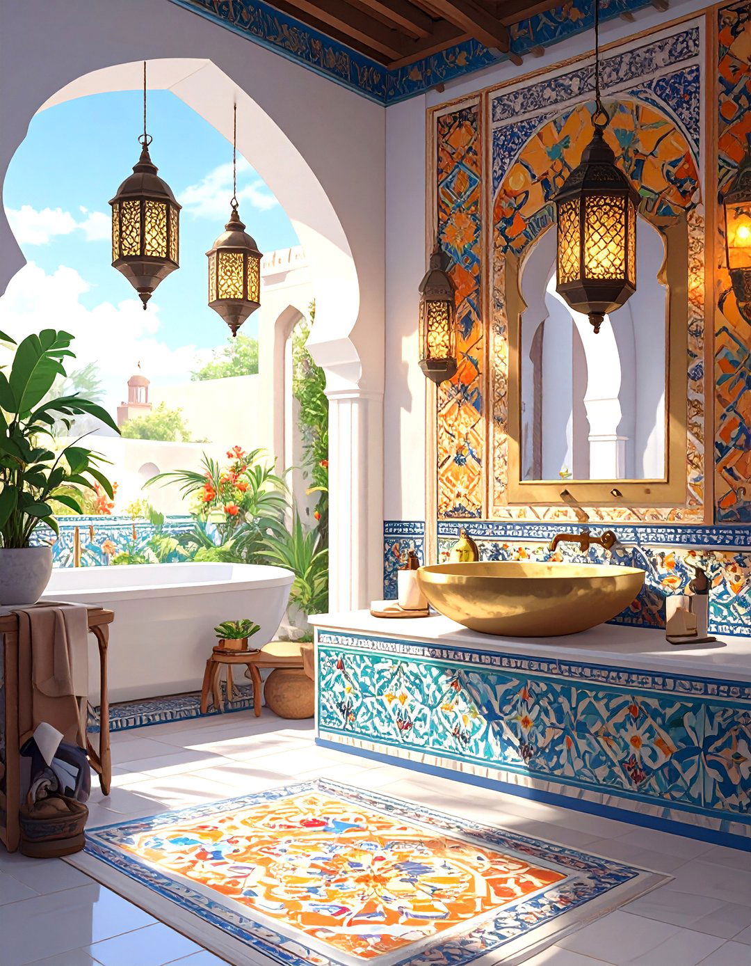 Moroccan Tile Effect Bathroom Wall Panels - 30 bathroom wall panels ideas
