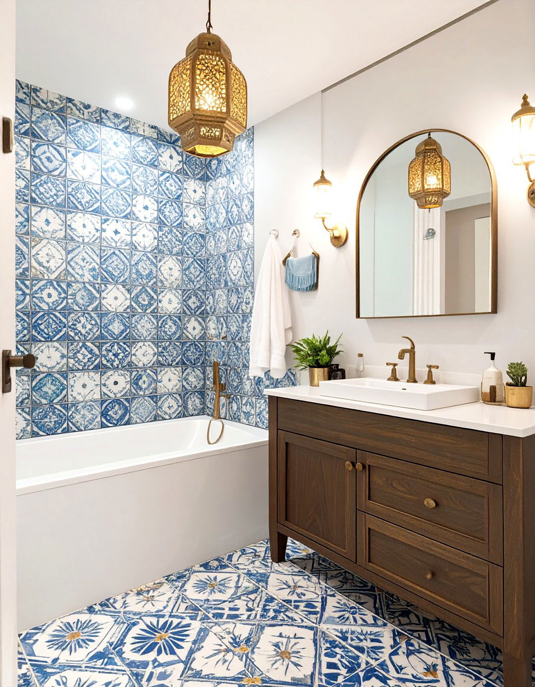 Moroccan Tile Half Bathroom - 30 half bathroom wallpaper ideas
