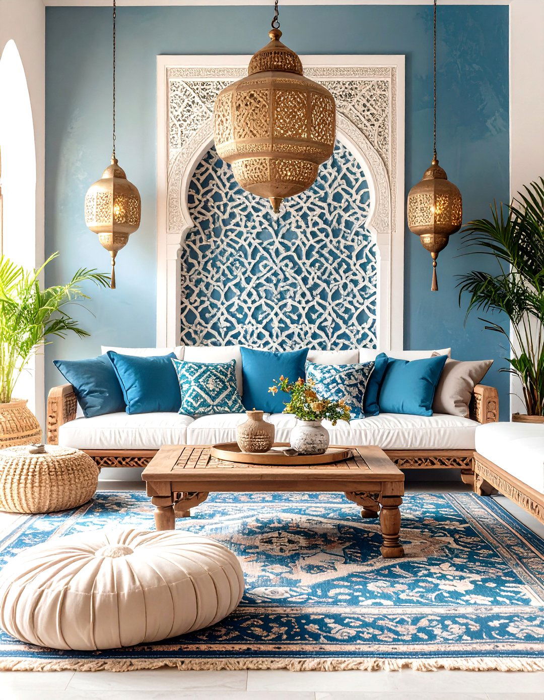 Moroccan Trellis Living Room - 30 living room wallpaper ideas