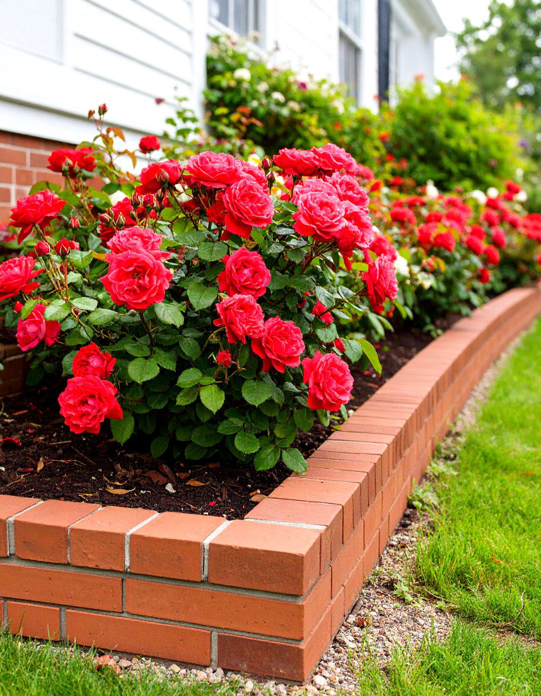 Mortared Brick Retaining Wall for Traditional Homes - 30 retaining wall ideas for sloped front yard
