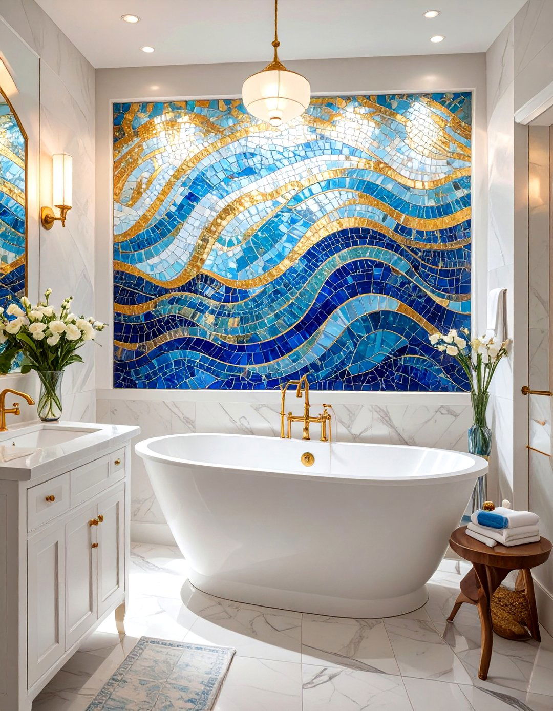 Mosaic Art Bathroom Backsplash - 30 bathroom backsplash ideas