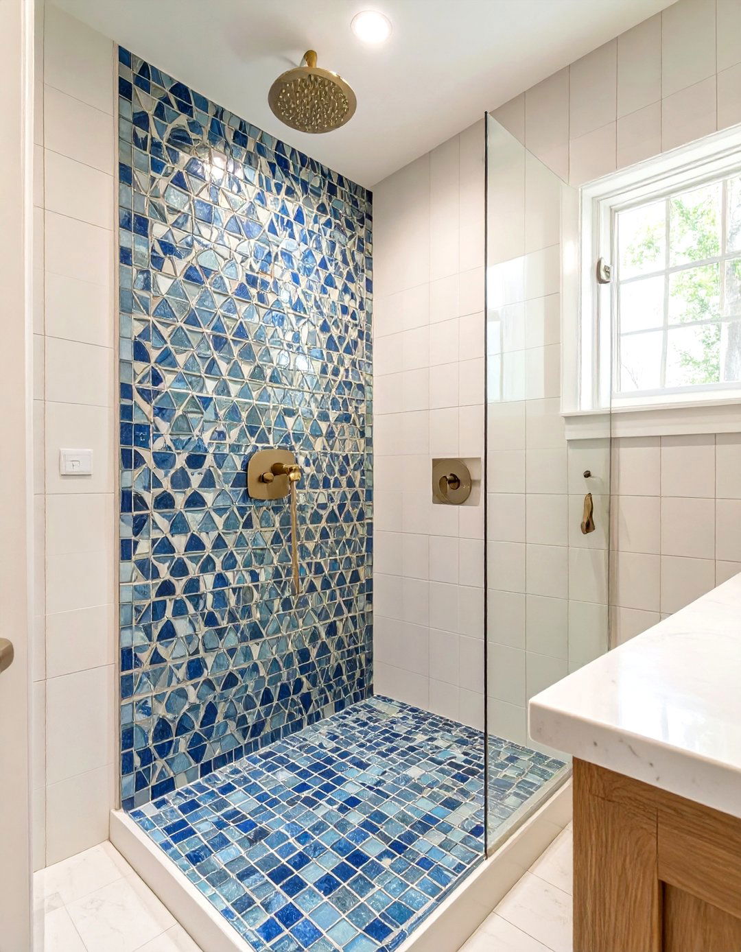 Mosaic Tile Walk In Shower - 30 master bathroom walk in shower tile ideas