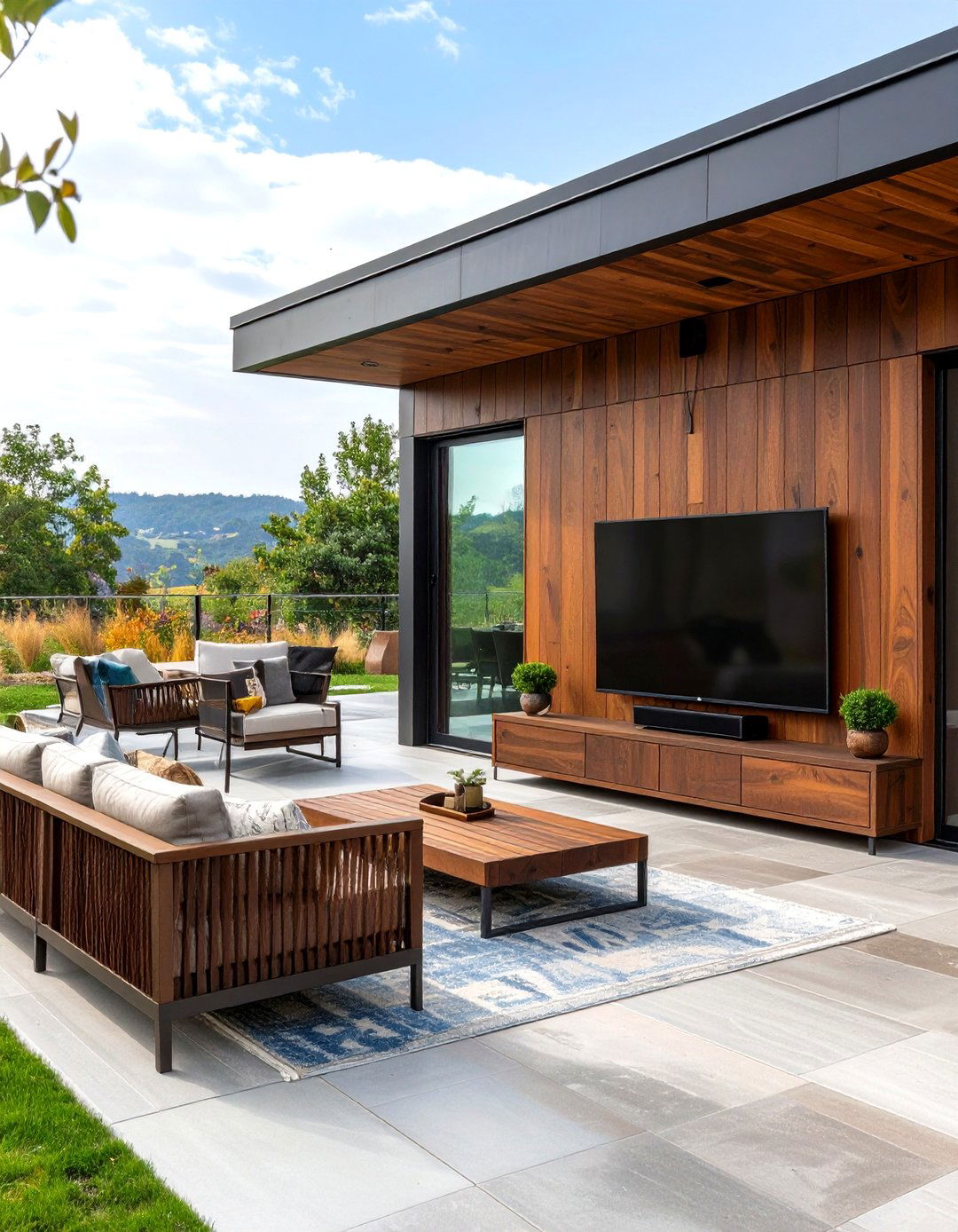 Motorized Lift Outdoor TV Mount in a Cabinet - 30 outdoor tv mount ideas