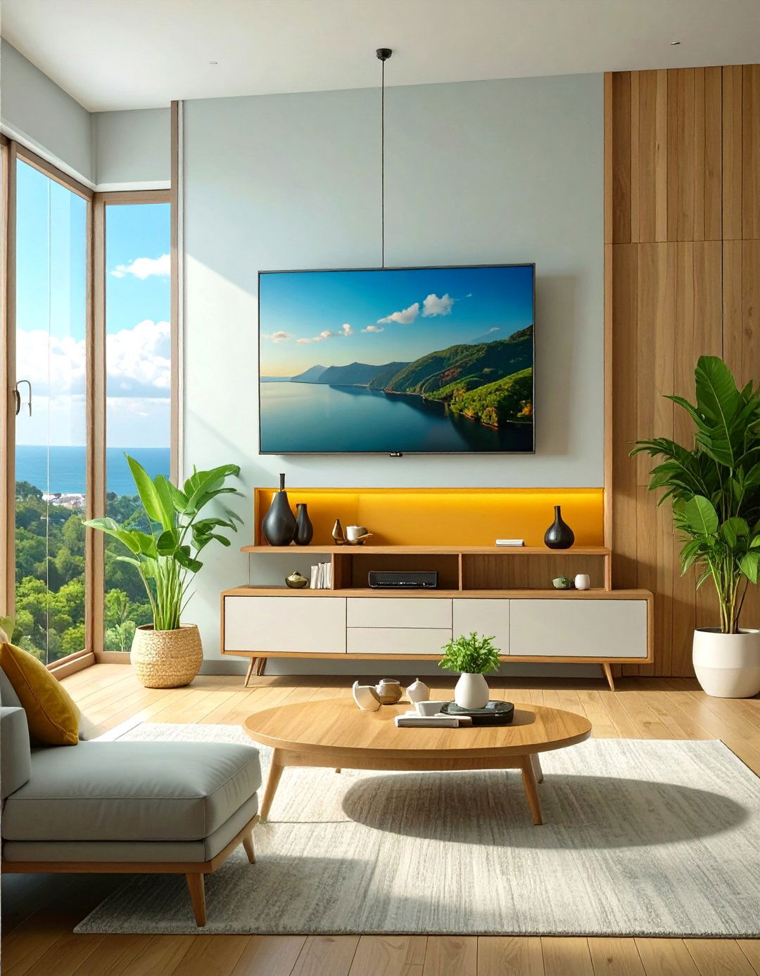 Mount Your Television on the Wall - 30 very small living room ideas
