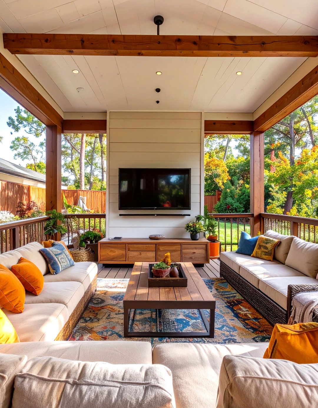 Mount a Television for Entertainment - 30 screened in porch decorating ideas