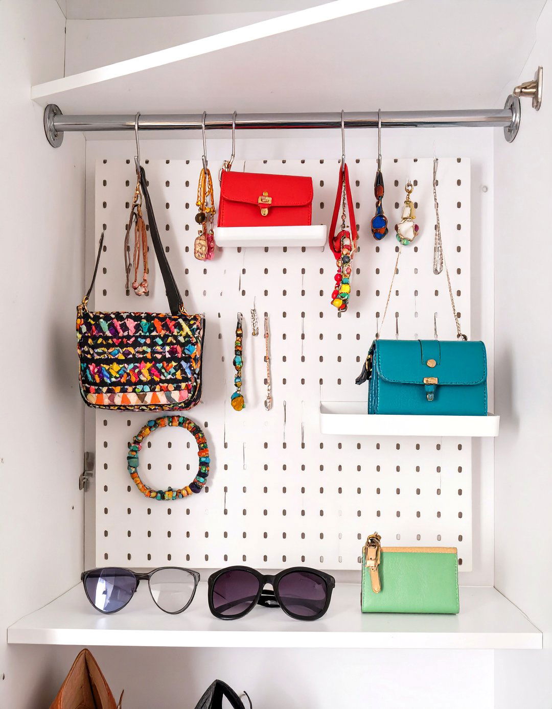 Mount a Wall Pegboard Organizer - 30 small closet organizer ideas