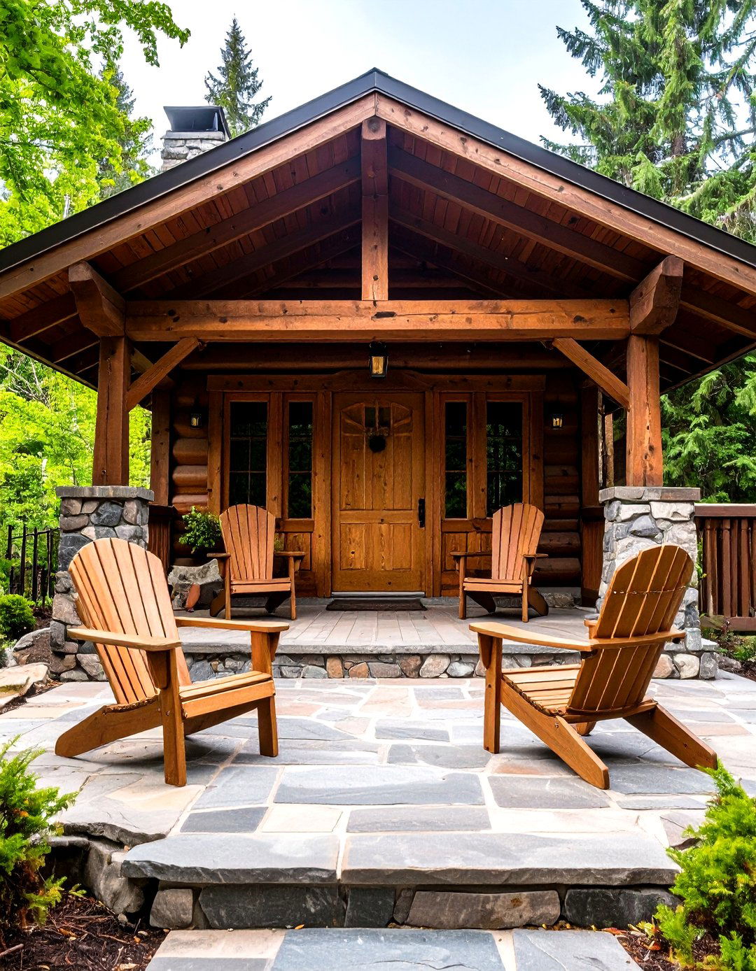 Mountain Chalet Front Porch - 30 front door porch ideas