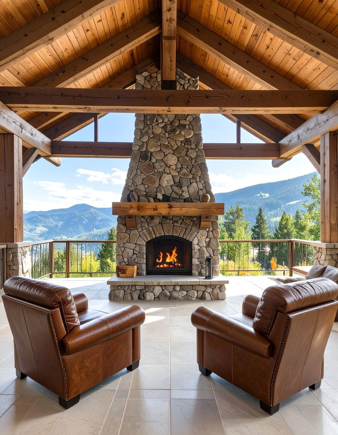 Mountain Lodge Back Porch - 30 back porch designs