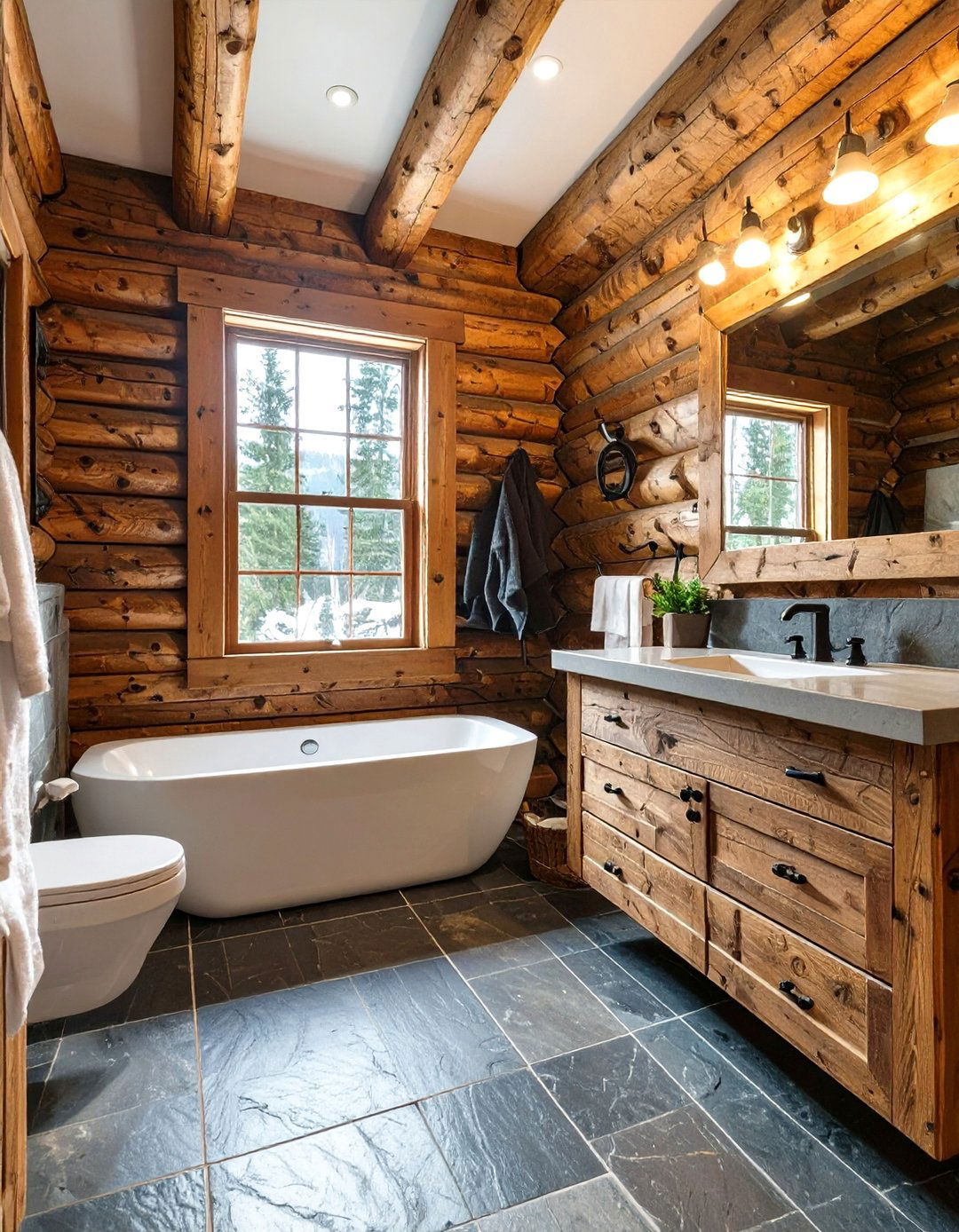 Mountain Lodge Bathroom - 30 bathroom theme ideas