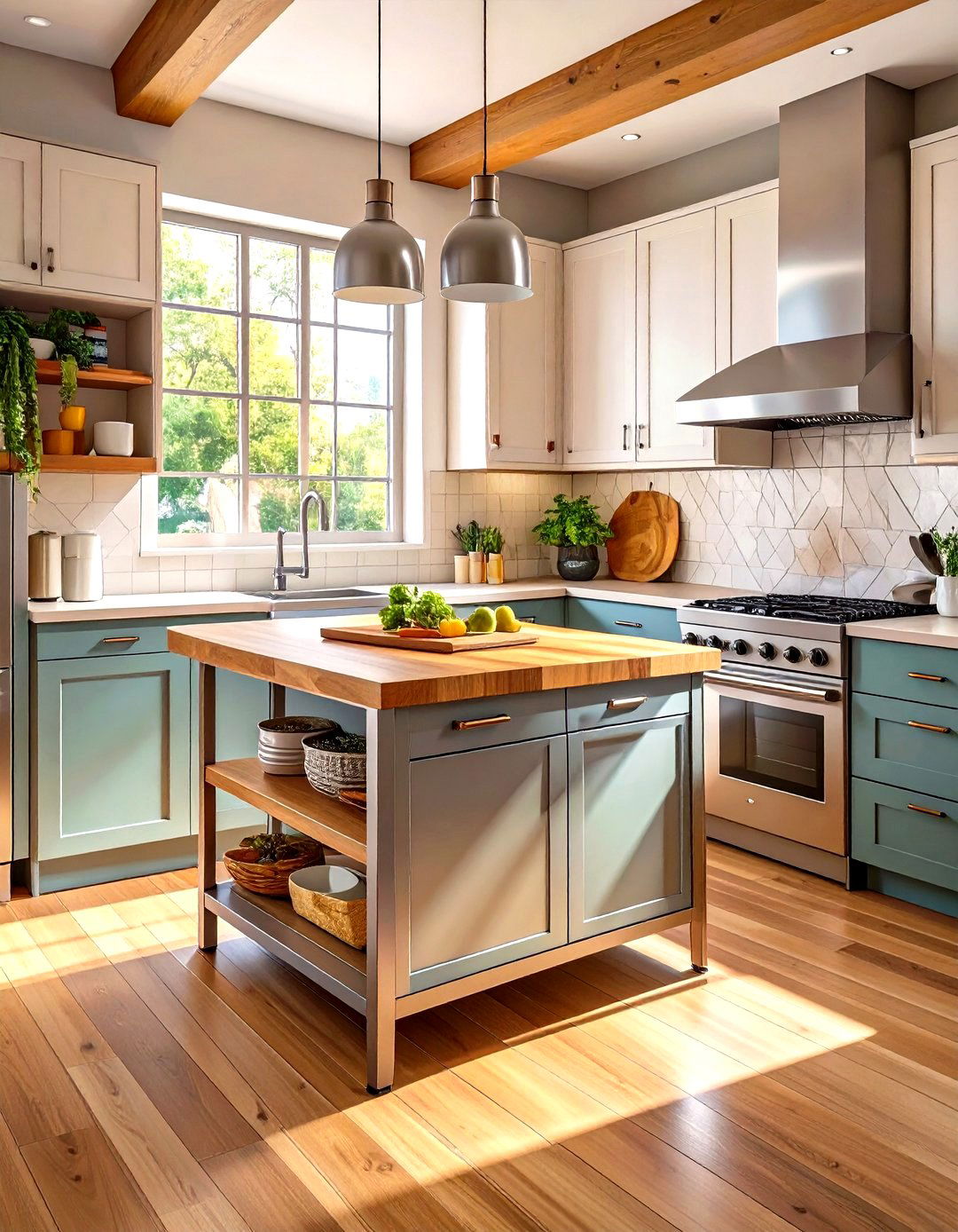 Movable Kitchen Carts as Islands - 30 small kitchen trends 2025