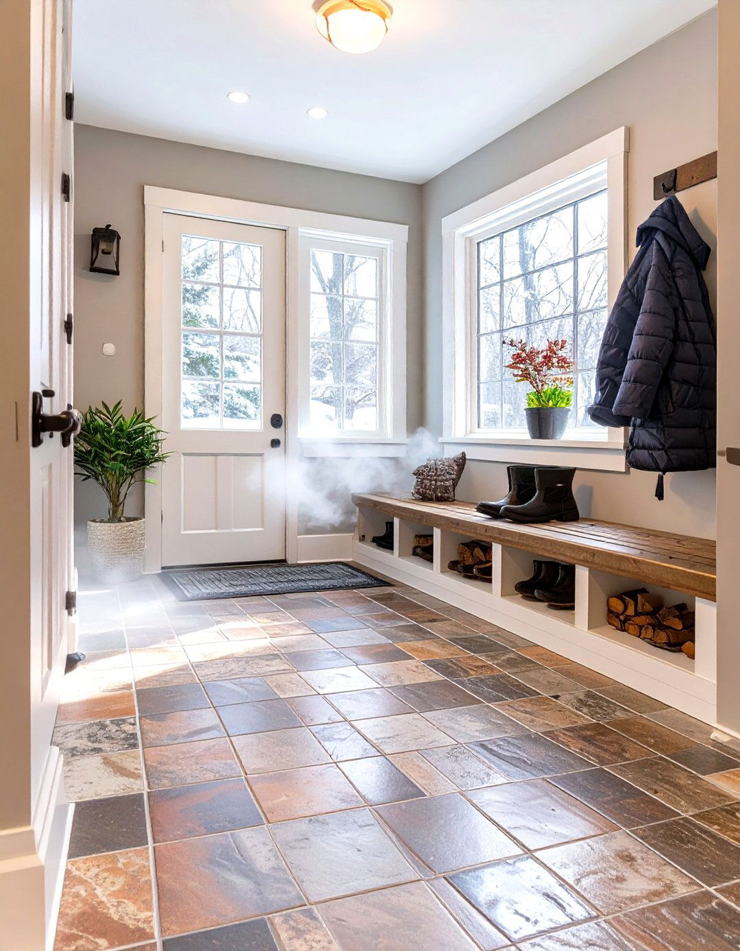 Mudroom with Heated Floors - 30 mudroom inspiration