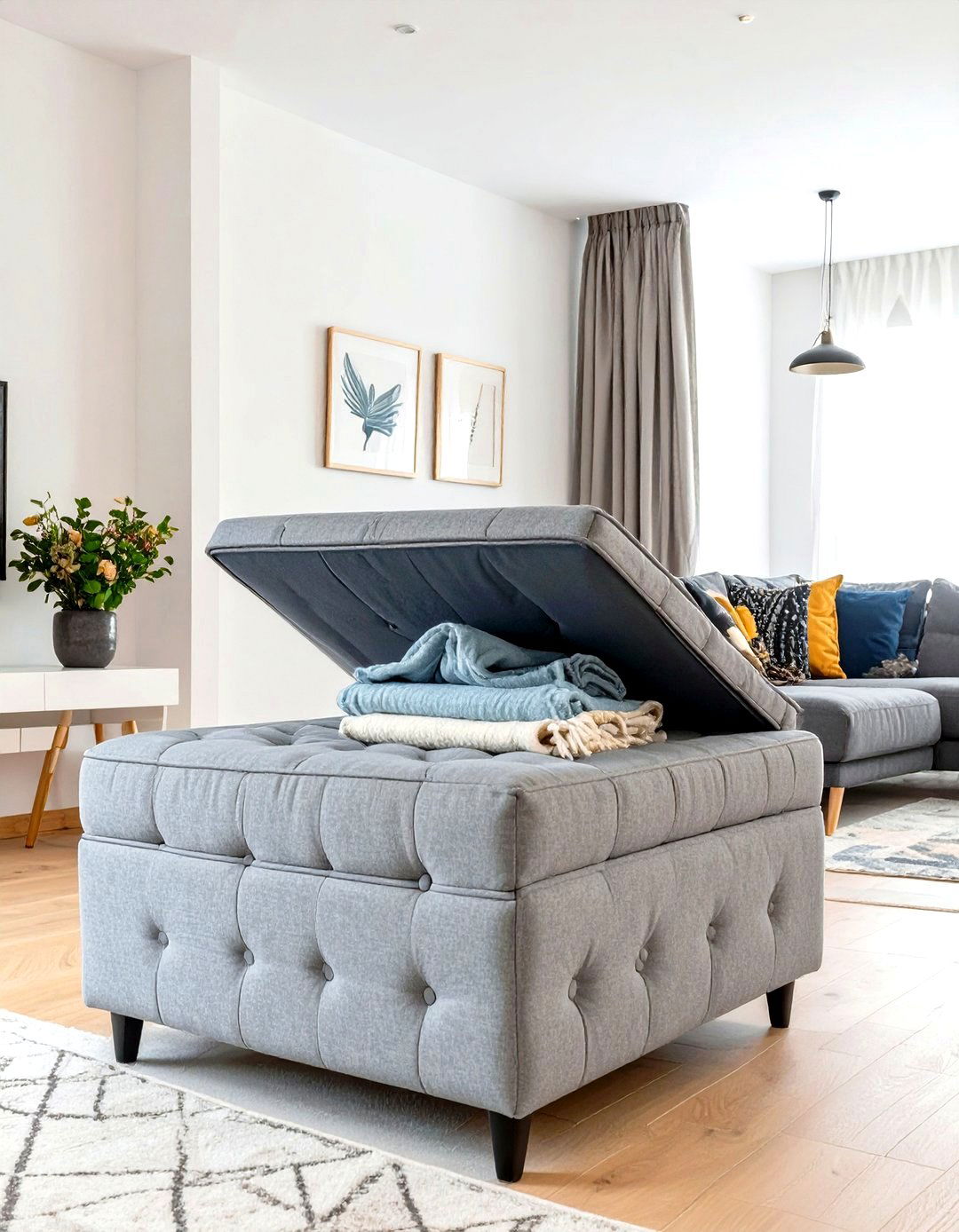 Multi Functional Ottoman with Storage - 30 small home design ideas