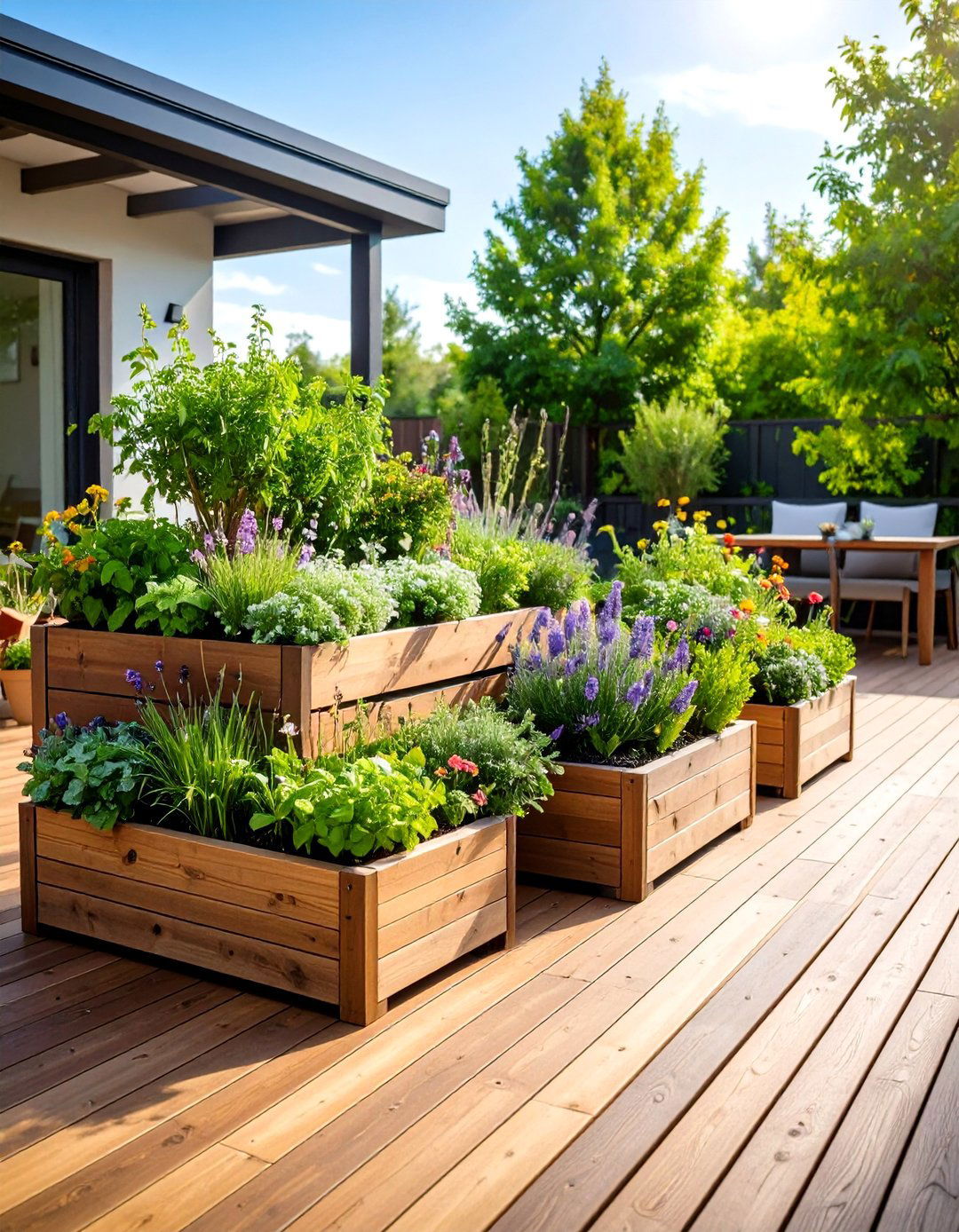 Multi Level Deck Planter Boxes - 30 above ground garden ideas