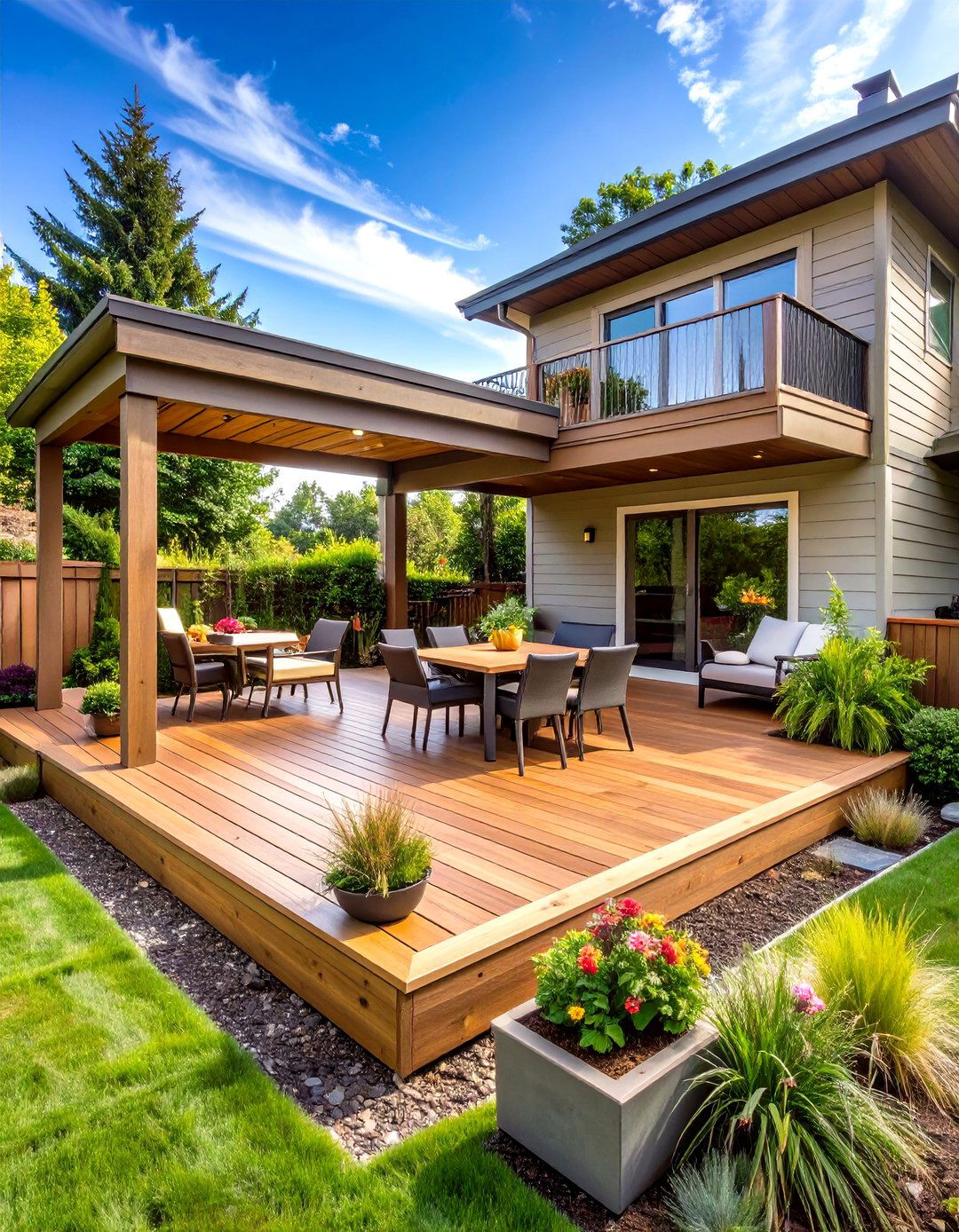 Multi Level Deck for Entertaining - 30 residential landscape design ideas