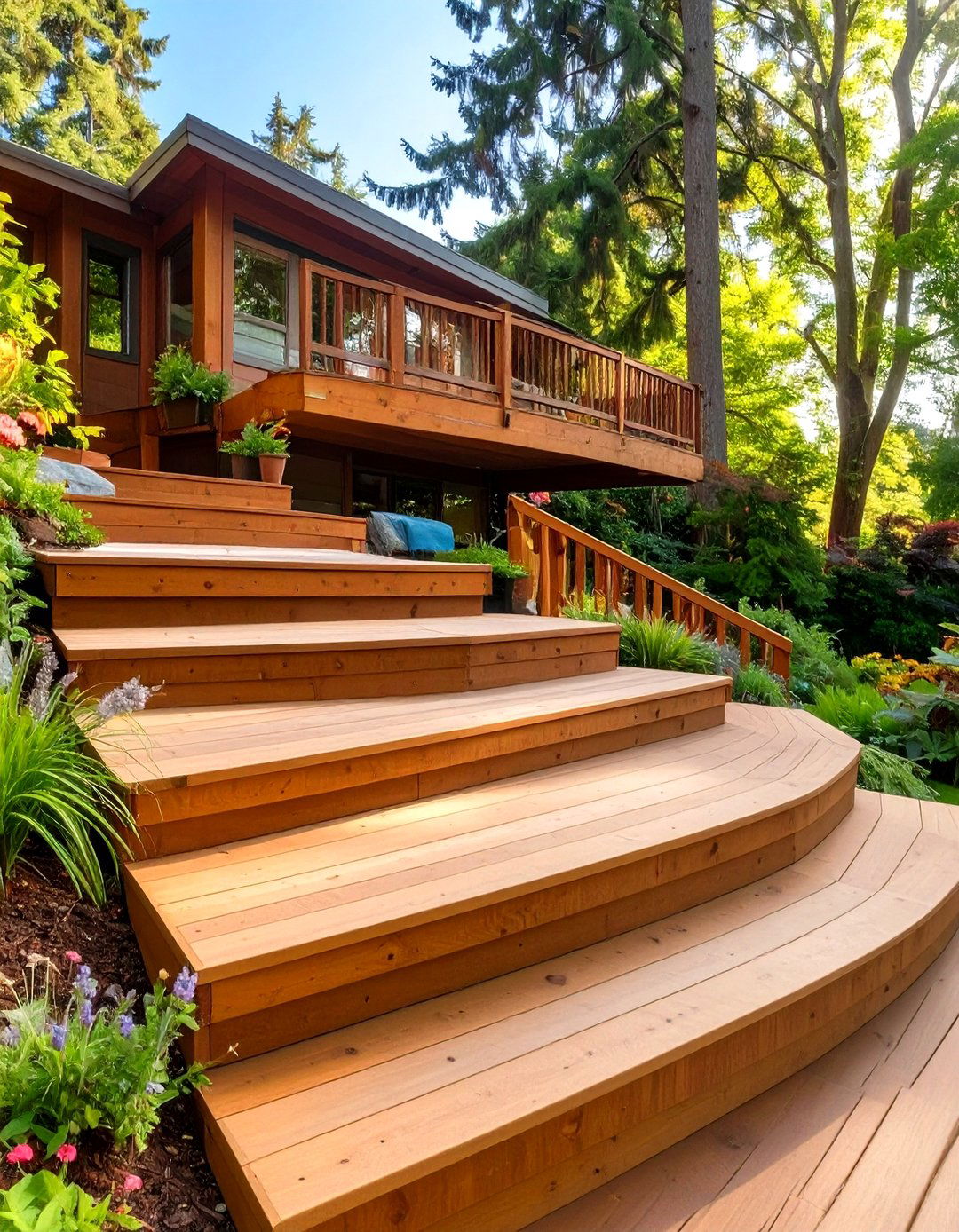 Multi Level Deck for Sloped Yards - 30 simple deck designs  pictures