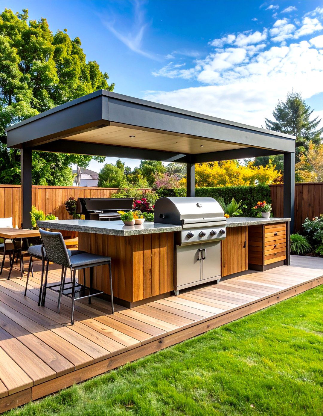 Multi Level Patio Grill and Prep Station - 30 patio grill ideas