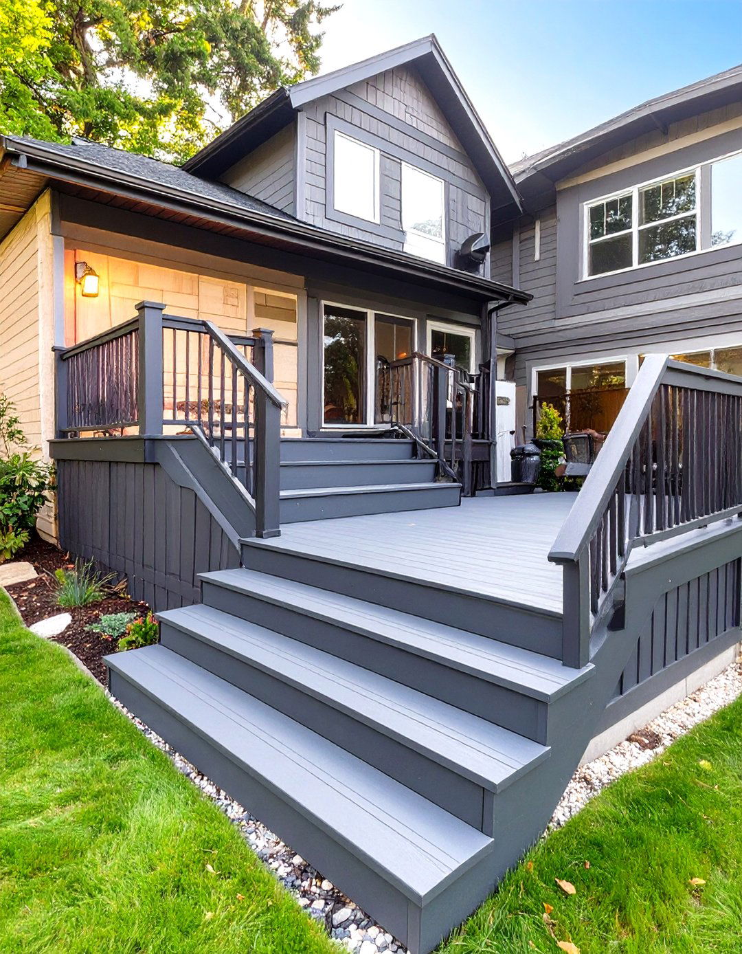 Multi Level Trex Deck for Sloped Yards - 30 trex deck ideas
