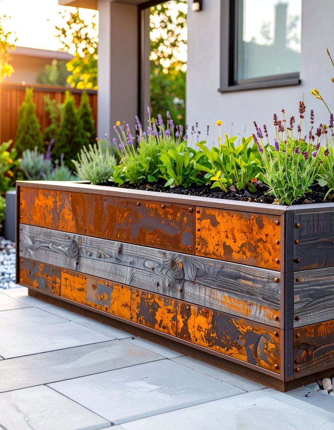 Multi Material Raised Garden Beds - 30 modern raised garden bed ideas