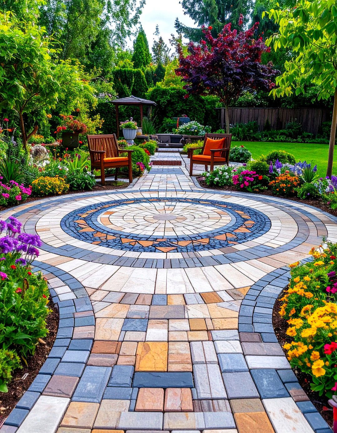 Multi Patterned Patio Pavers - 30 patio pavers ideas