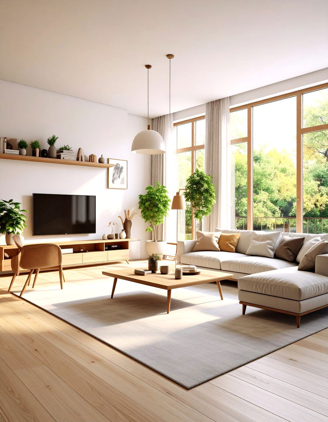 Multifunctional Family Room with a Desk - 30 family room ideas with tv